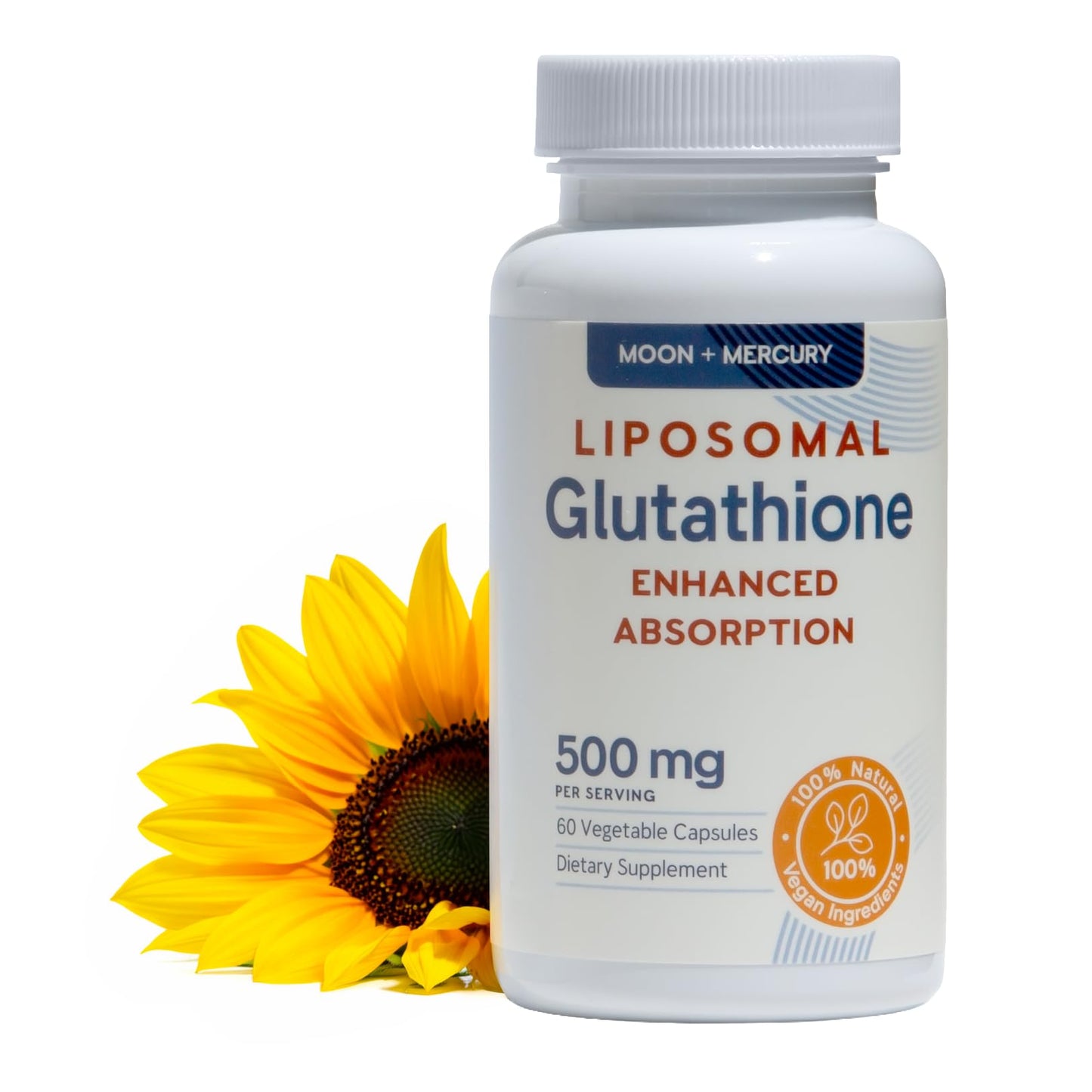 Moon + Mercury Liposomal Glutathione Supplement, 60 Capsules