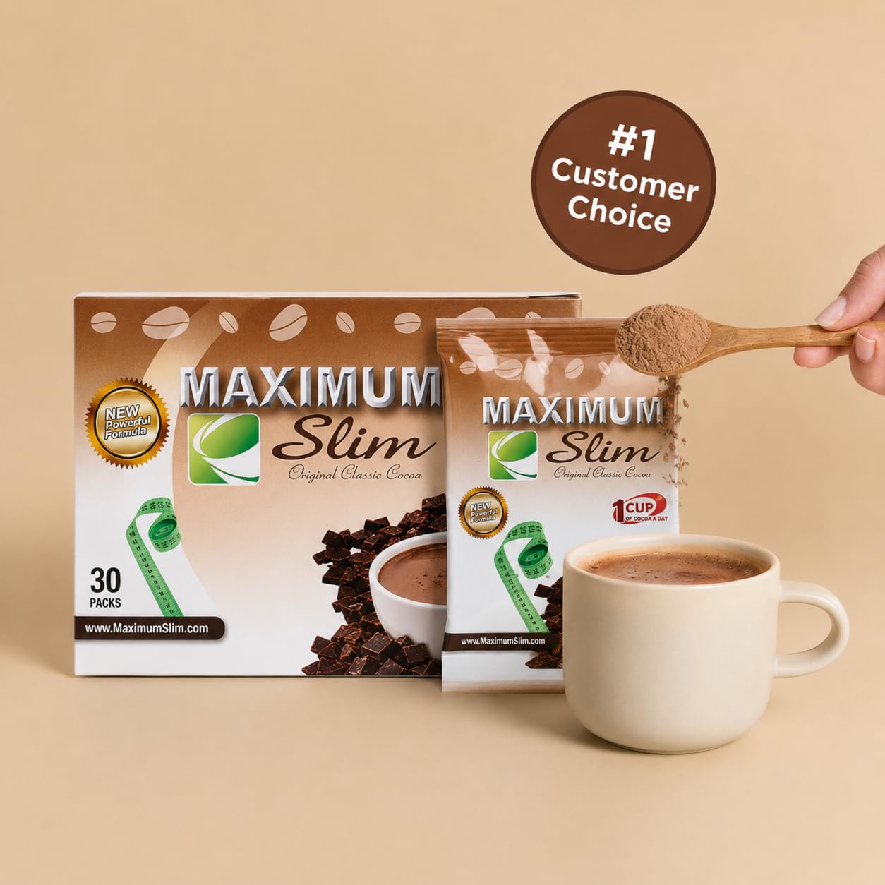 Maximum Slim Premium Instant Cocoa Powder 30 Count