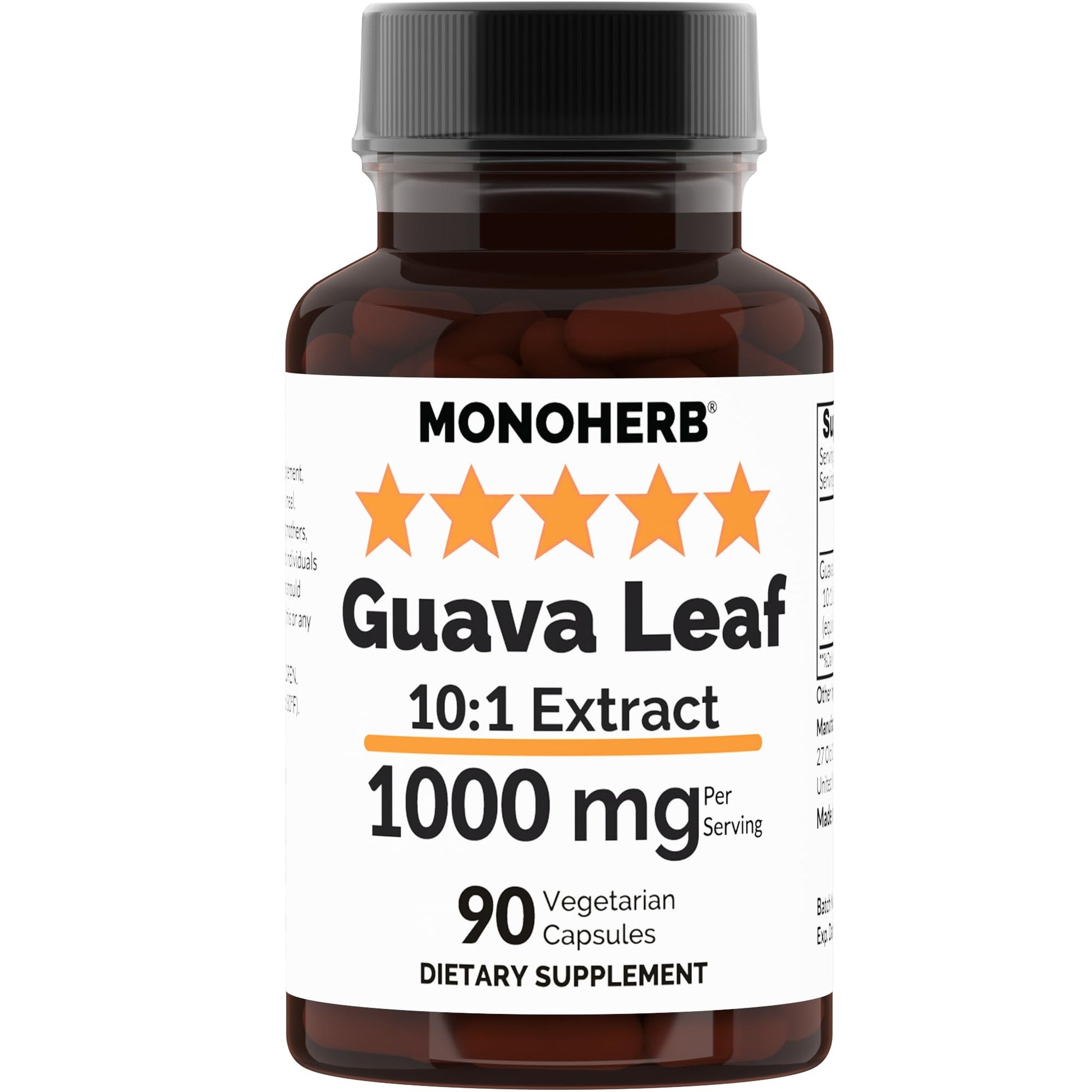 MONOHERB Guava Leaf 10:1 Extract 1000 mg 90 Capsules