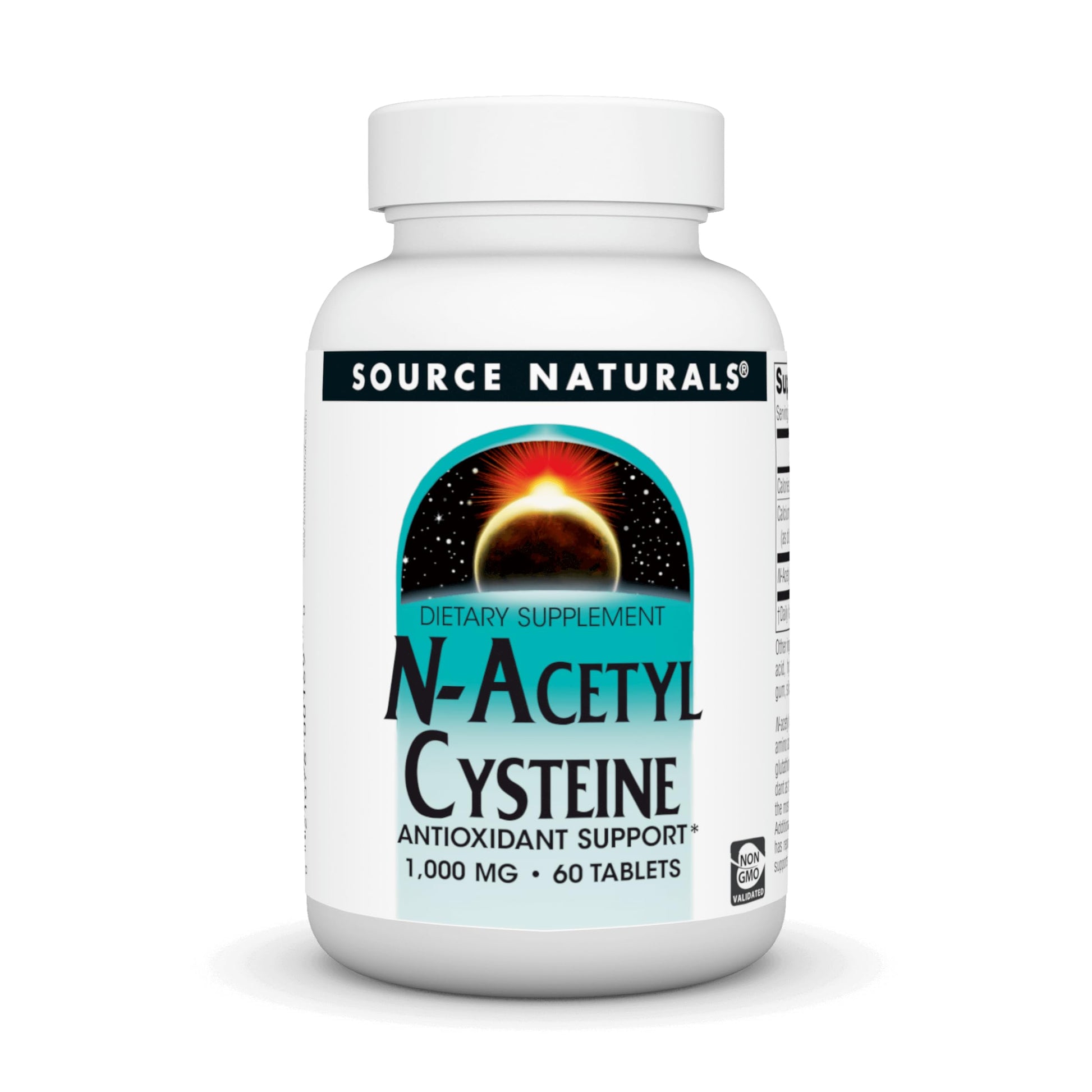 Source Naturals N-Acetyl Cysteine Antioxidant Support 1000 mg Dietary Supplement that Supports Respiratory Health Tablets, 60 Tablets