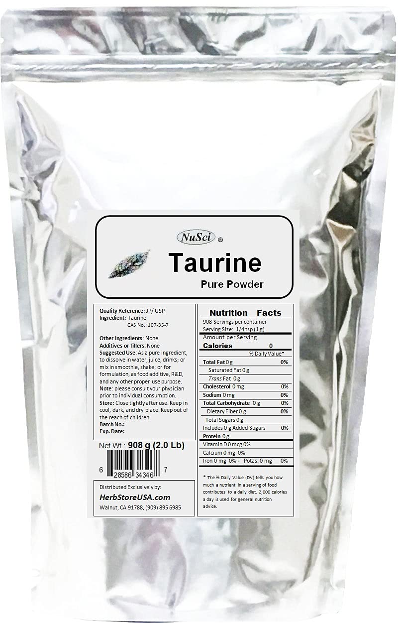 NuSci Taurine Bulk Pure Powder, 2 lb