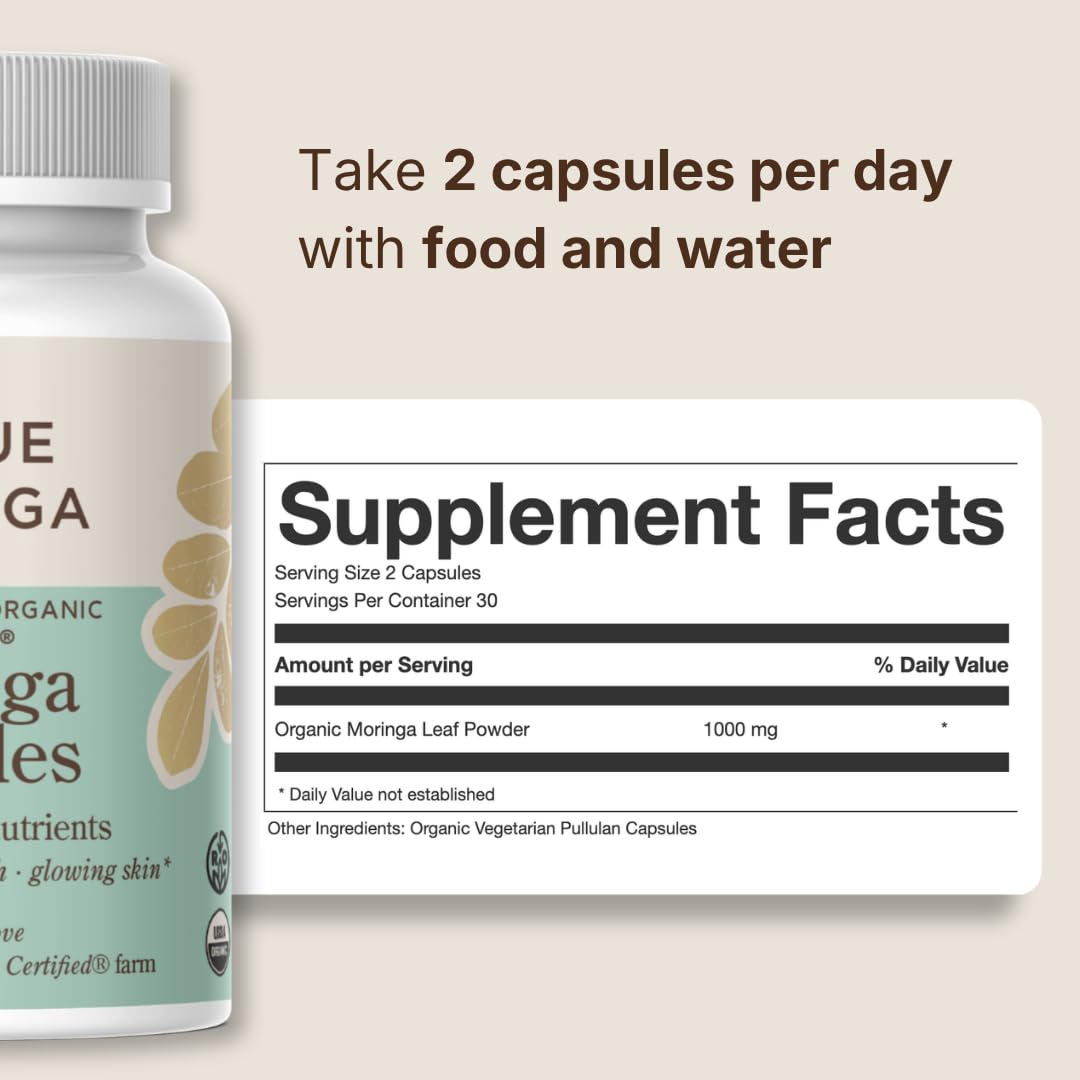 True Moringa Organic Moringa Capsules 60 Capsules