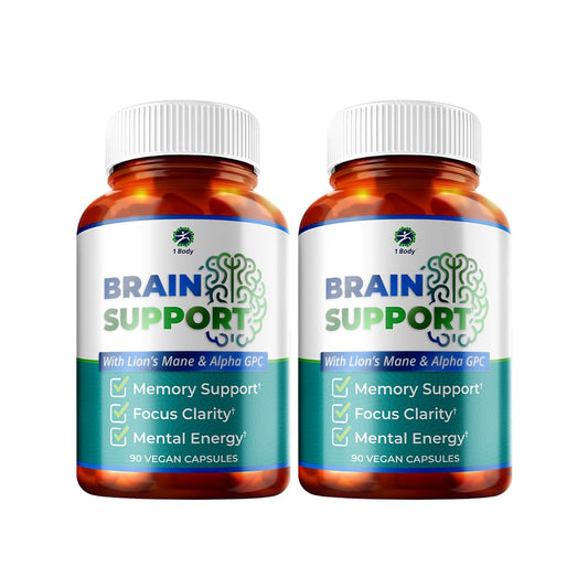 1 Body Brain Support Supplement with Alpha GPC and Lion's Mane Extract, 180 Capsules
