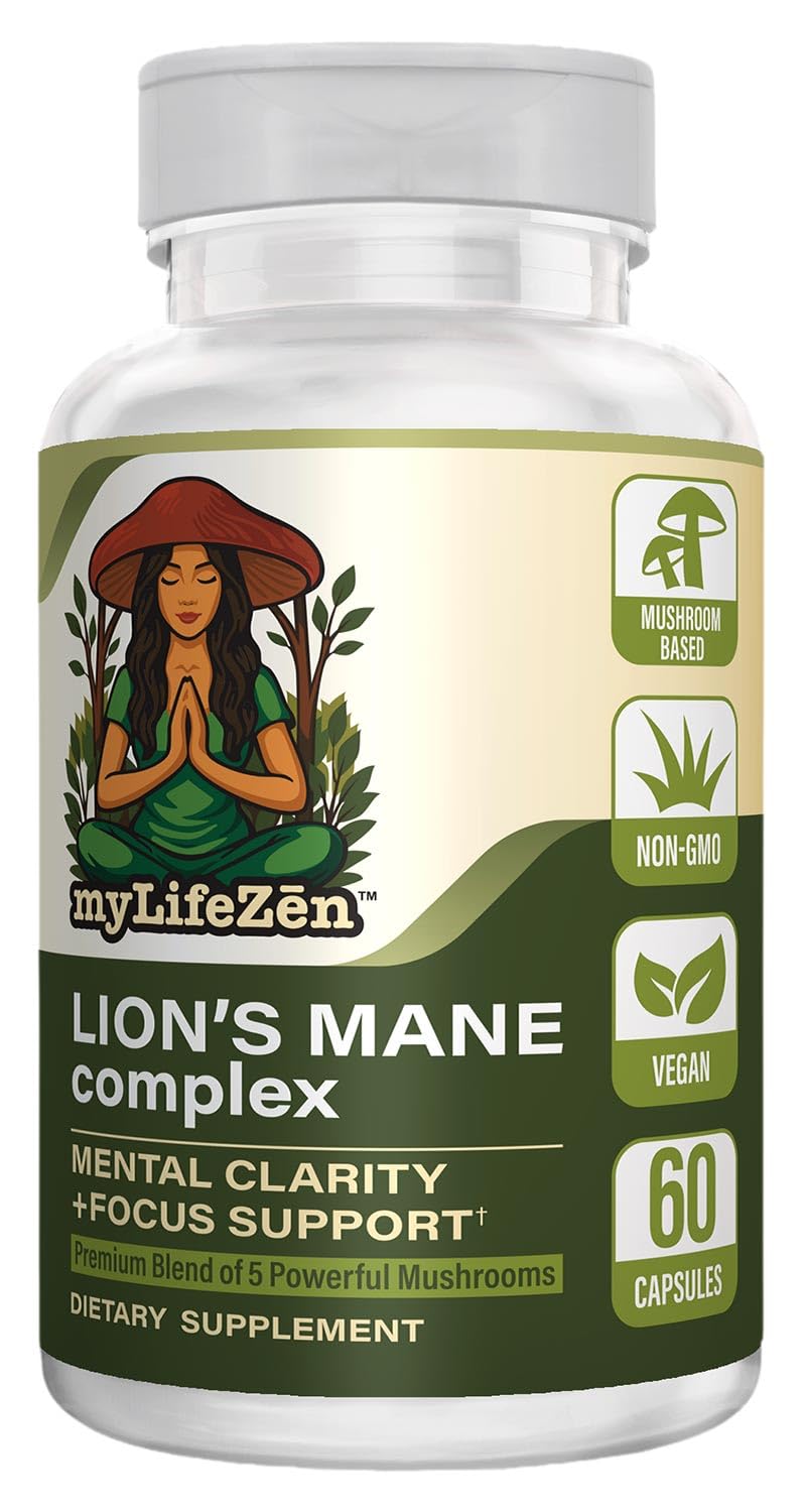 MyLifeZen Lion’s Mane Complex with Mushroom Blend 60 Veggie Capsules