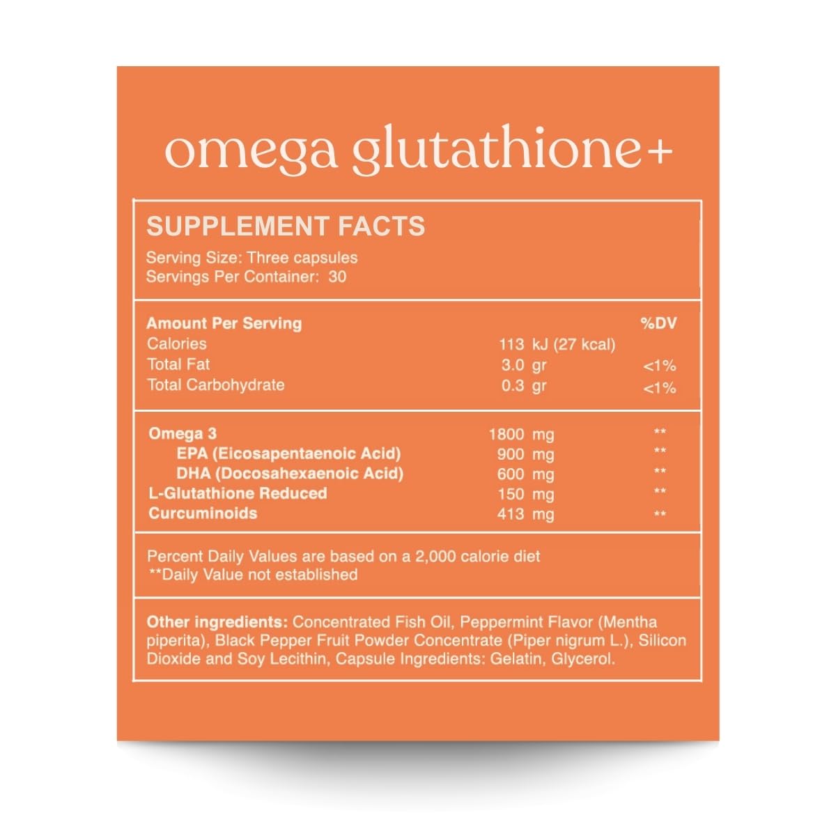 Reset Wellness Omega Glutathione+ Fish Oil Curcumin Capsules, 90 Count