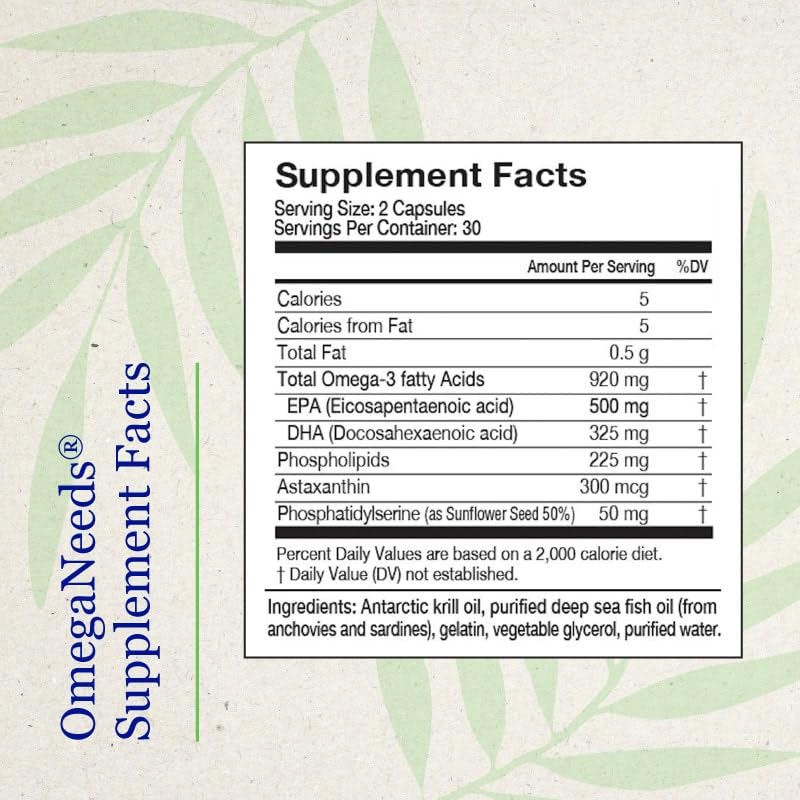 Neuro Needs OmegaNeeds Omega-3 Fish Oil Supplement Softgels 60