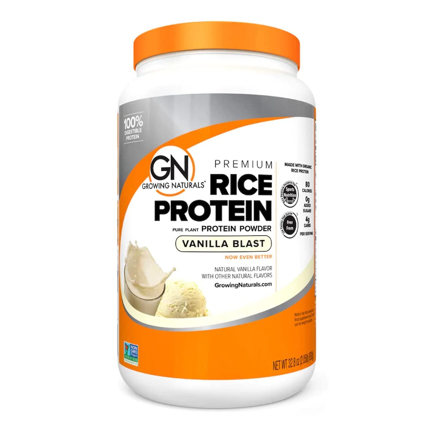 Growing Naturals Organic Rice Protein Powder Vanilla Blast 32.8 oz