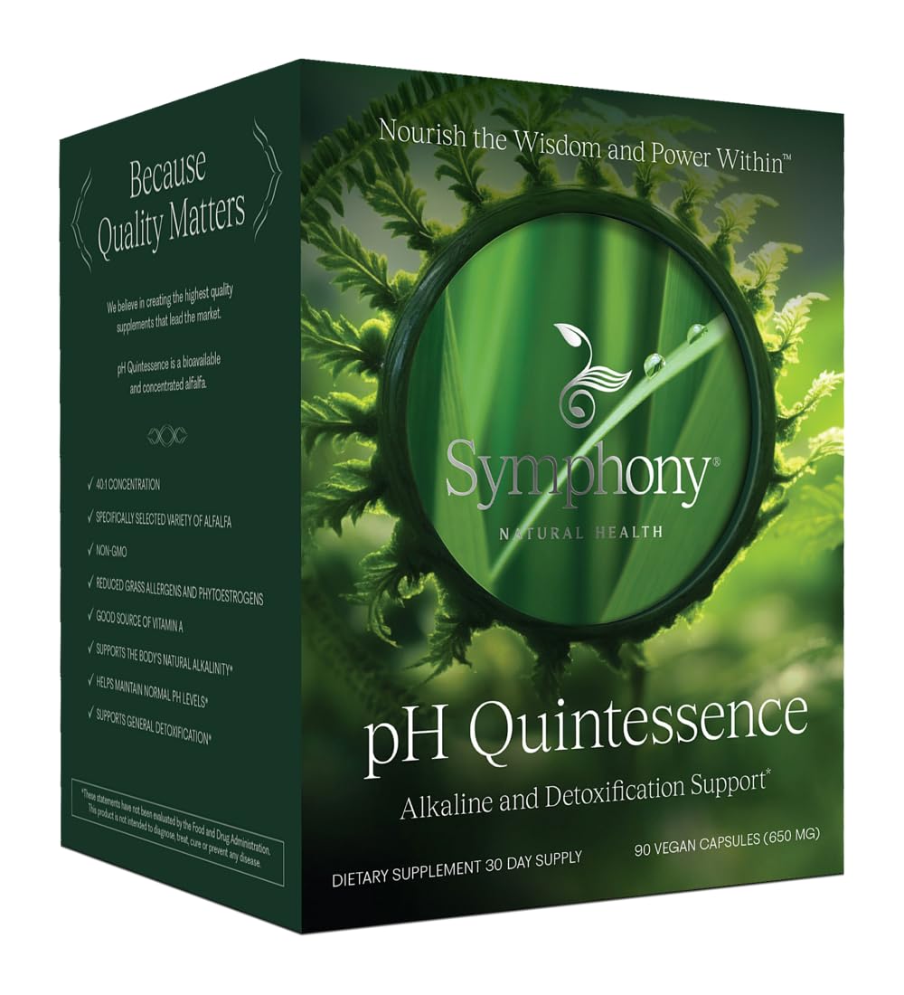 Natural Health International pH Quintessence Daily Greens Support for pH Balance & Metabolic Health, 40:1 Alfalfa-Based Formula for Alkalinization, Detoxification & Hormone Metabolism Support, 90 Capsules