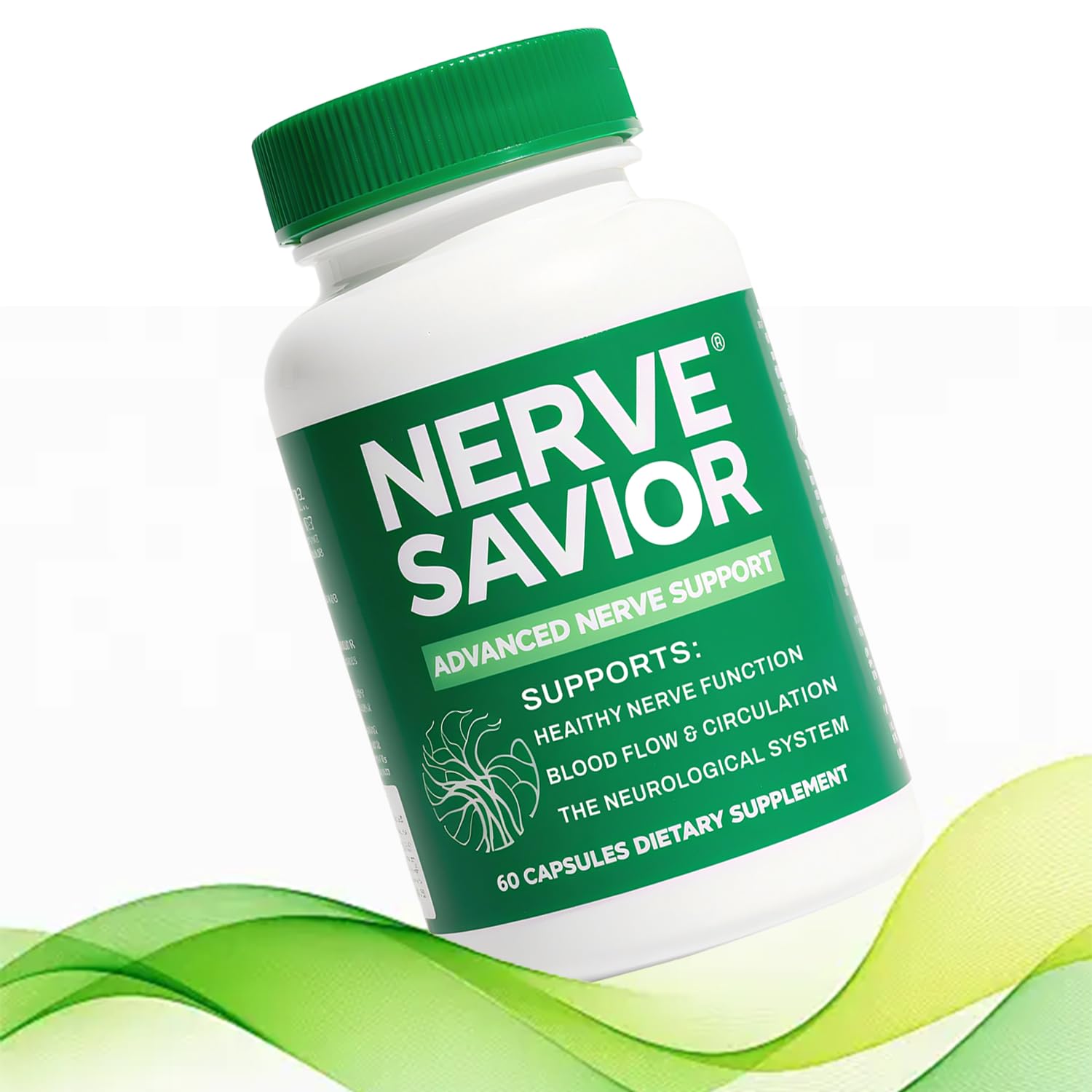 Nerve Savior Advanced Nerve Support with B Vitamins & Herbal Extracts Capsules, 60 Count