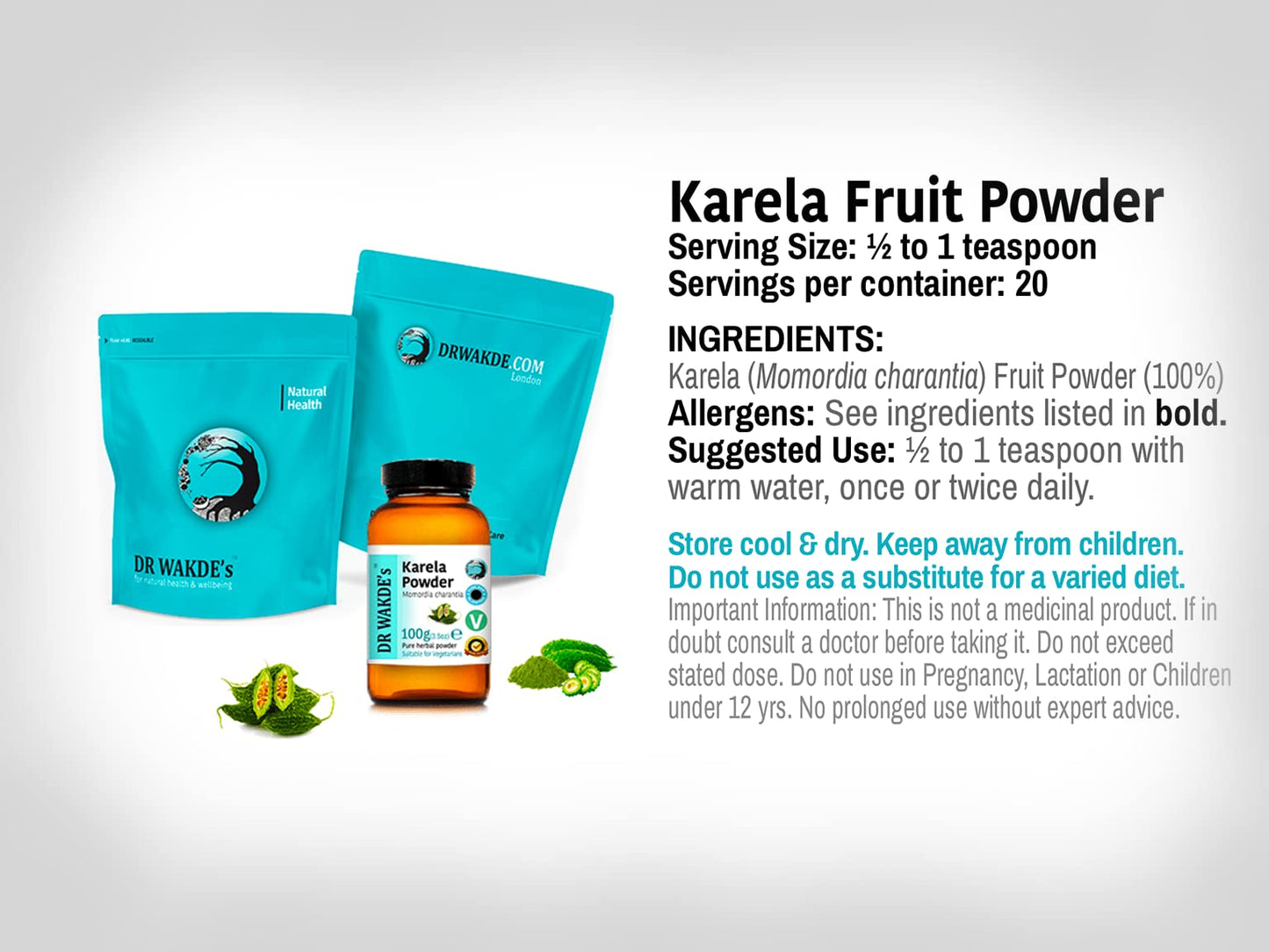 DR WAKDE's Karela Powder 17.64 oz