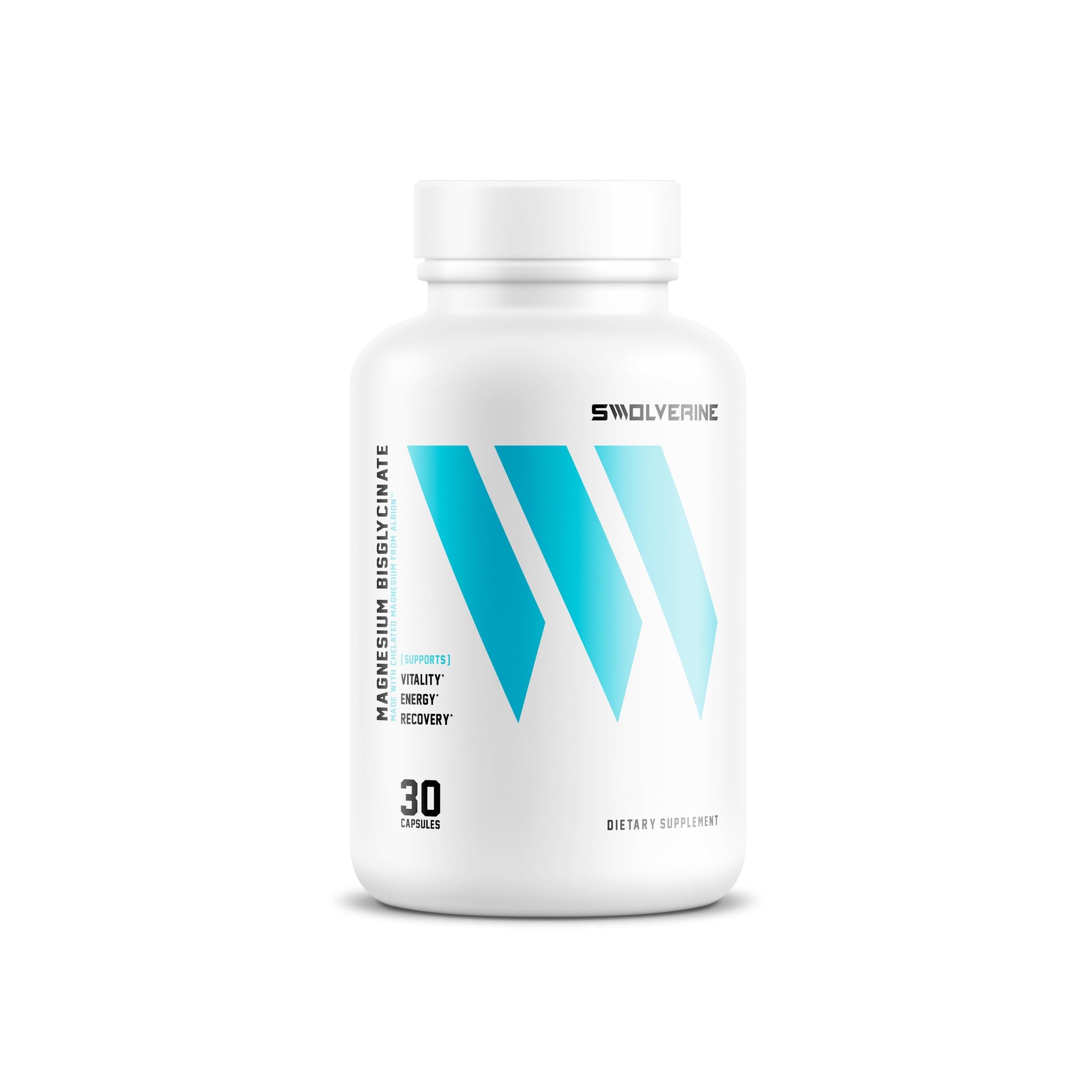 Swolverine Magnesium Bisglycinate 200mg Capsules, 30 Servings