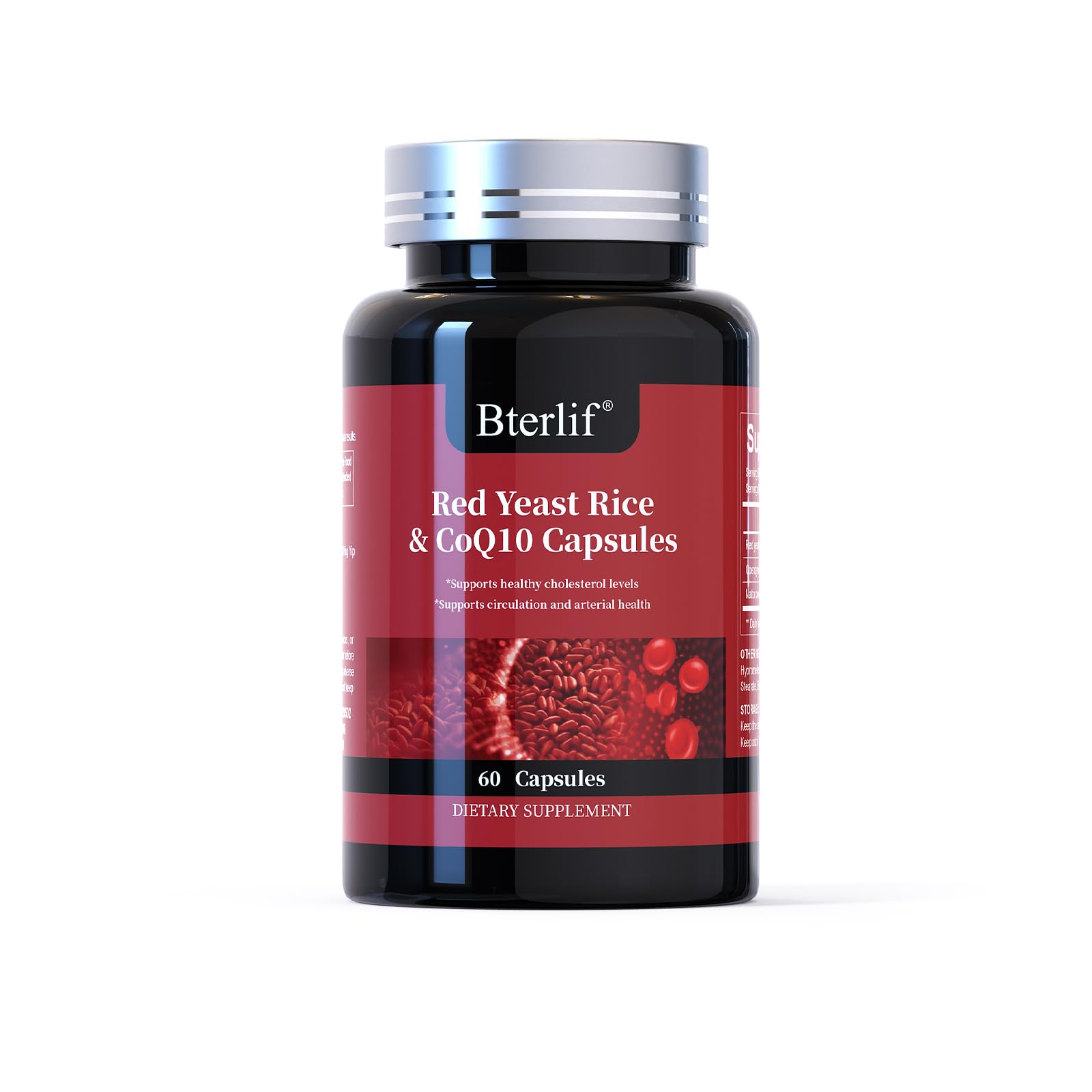 Bterlif Red Yeast Rice with CoQ10 Capsules, 60 Count