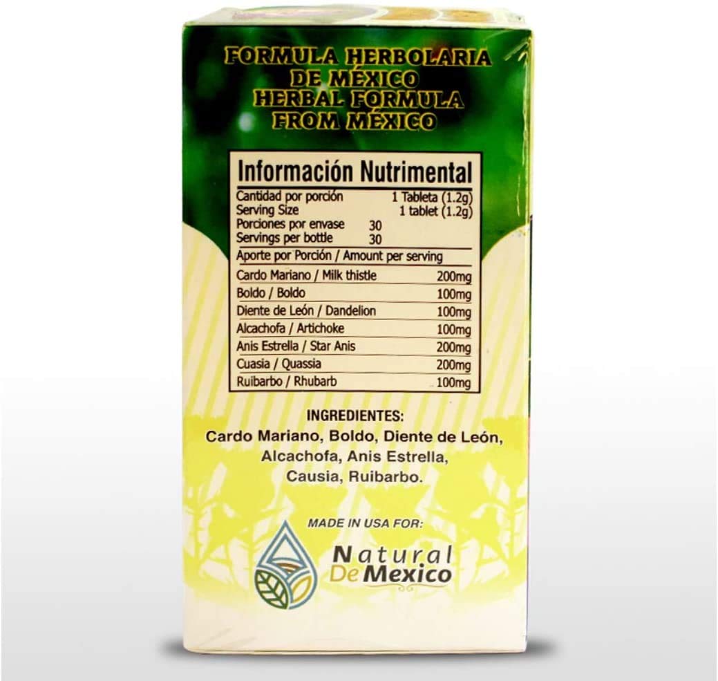 Natural de Mexico Milk Thistle Dandelion Root Capsule 1 Count