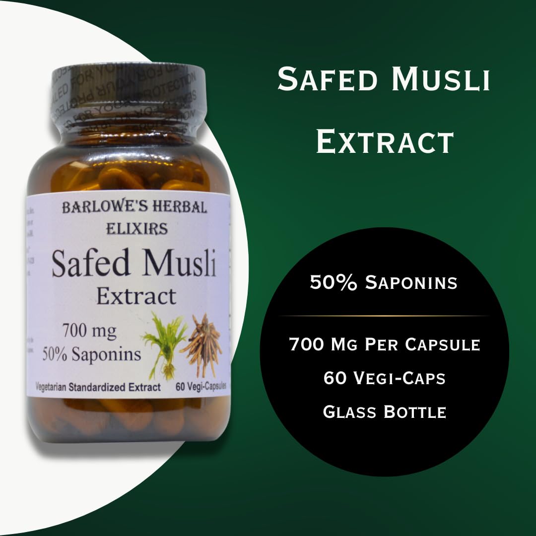 Barlowe's Herbal Elixirs Safed Musli Extract Capsules 60 Veggie Capsules