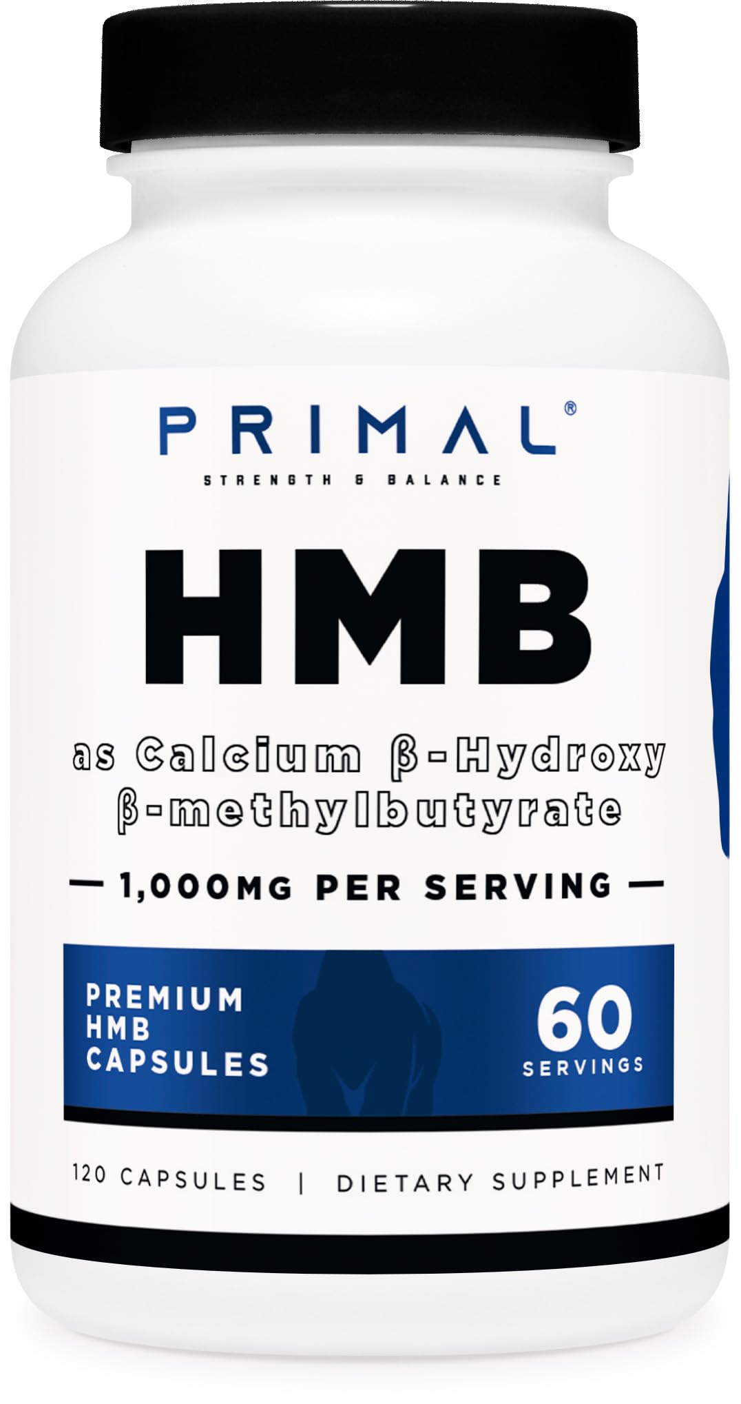 Primal HMB 1000mg Capsules, 120 Count