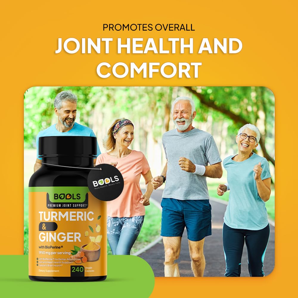 Bools Turmeric Curcumin Supplement with BioPerine & Ginger Capsule 240 Count