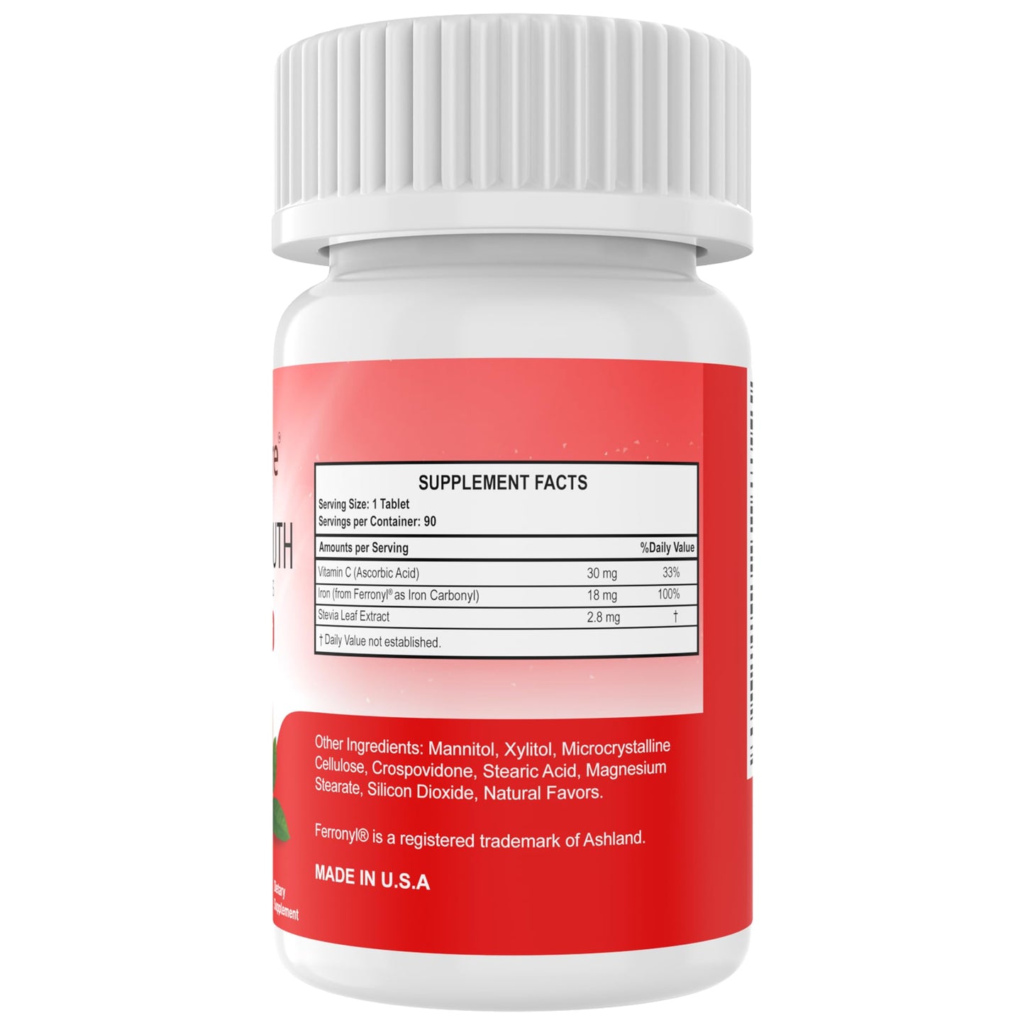 NutritiPure Iron 18 mg Vitamin C Orange Tablets 90