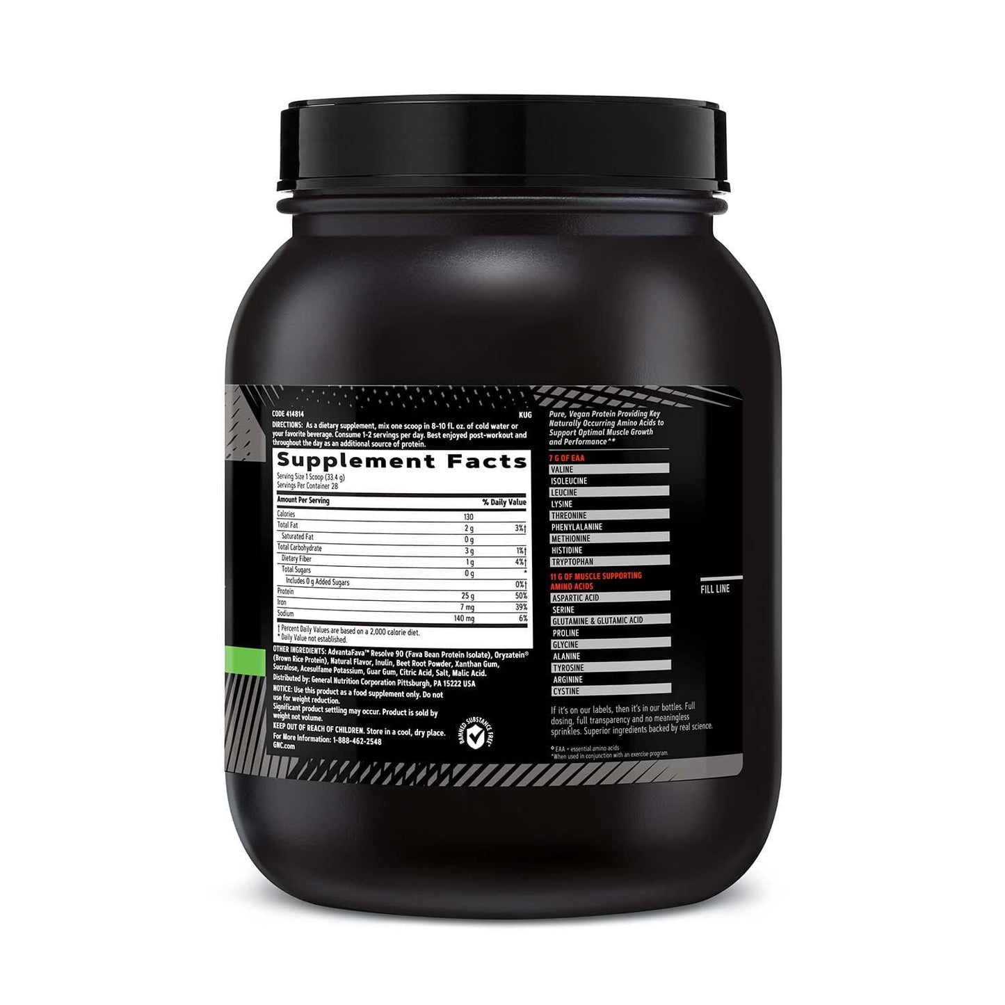 GNC AMP Plant Isolate Protein Powder - Strawberry Banana, 33 Servings