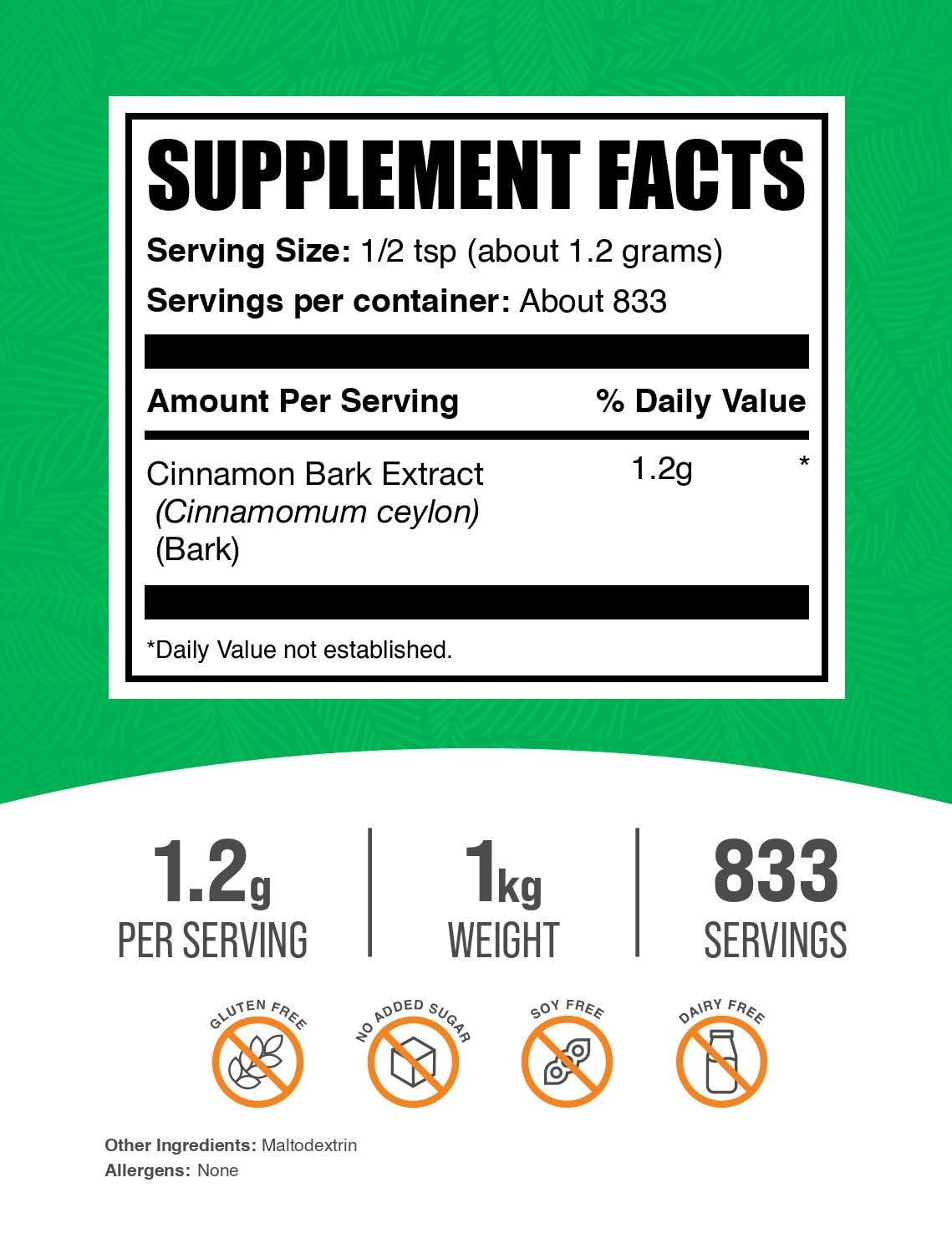 BulkSupplements Cinnamon Bark Extract Powder, 35.27 oz
