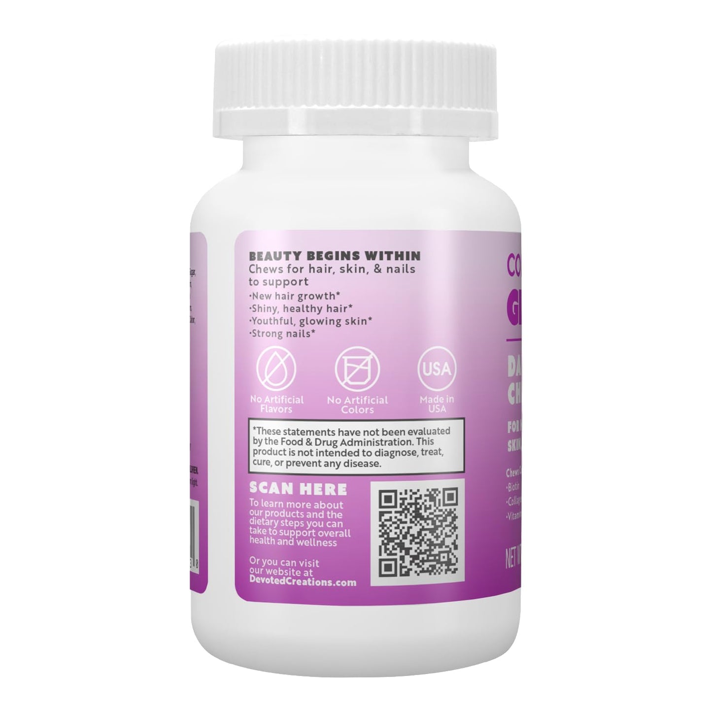 Devoted Creations Collagenetics Glowables Daily Collagen Chews Gummy 30 Count