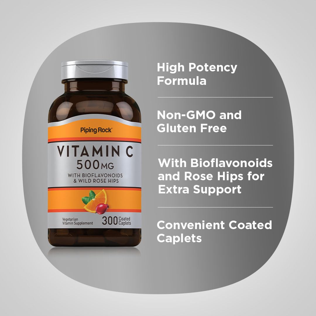 Piping Rock Vitamin C 500mg 300 Caplets