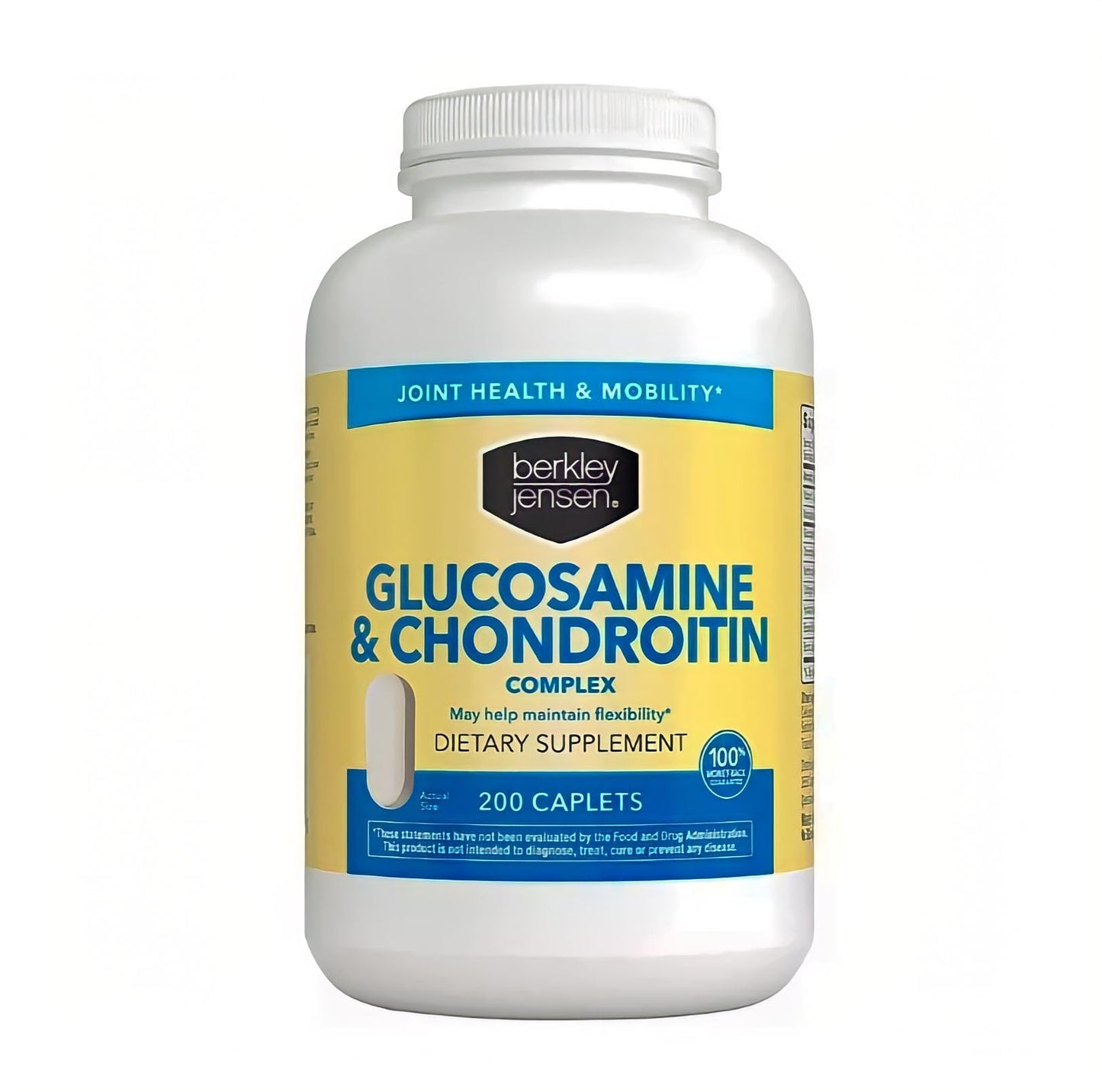 Berkley Jensen Glucosamine Chondroitin MSM Boswellia Complex Caplets, 200 Count
