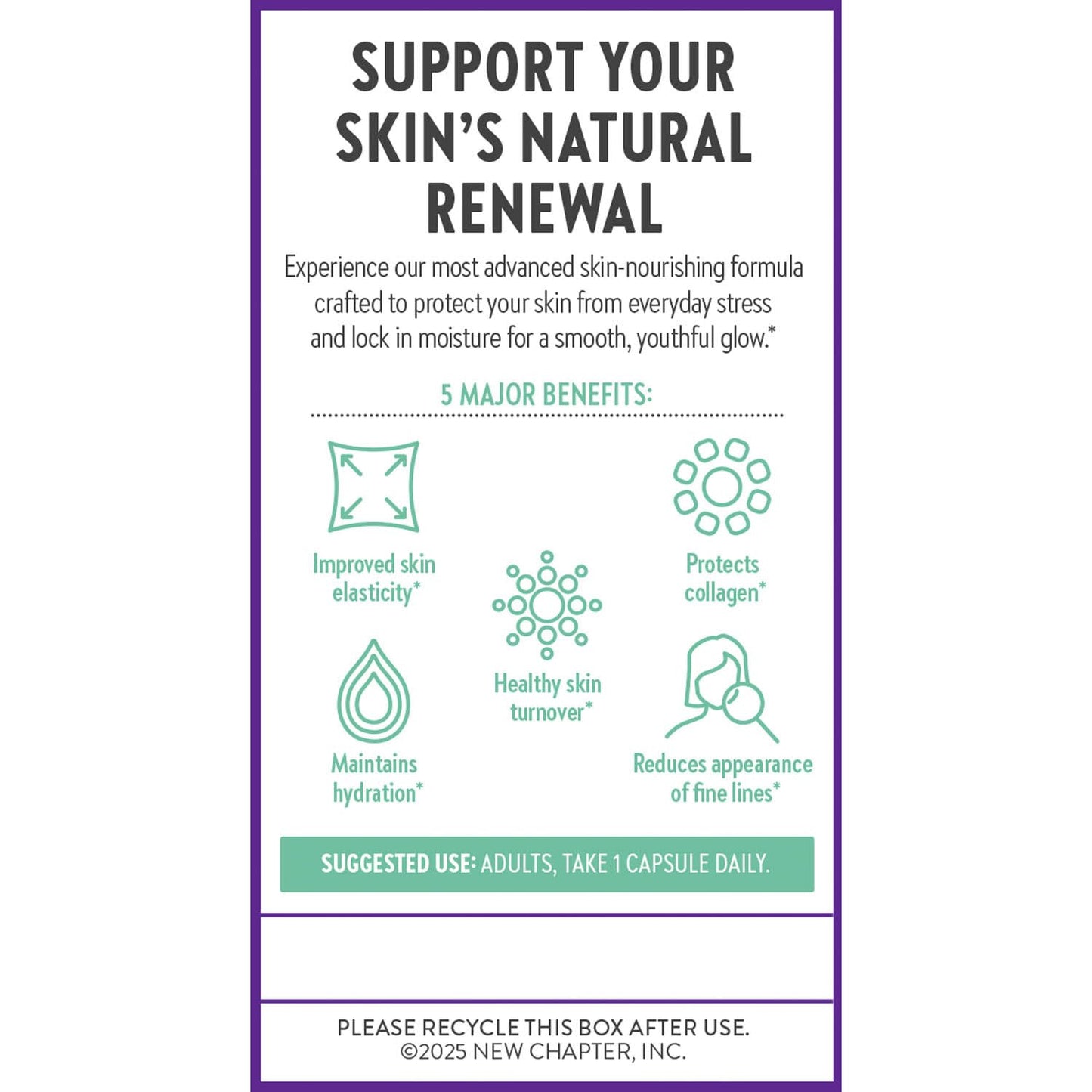 New Chapter Daily Skin Renewal Supplement Capsules 30 Count