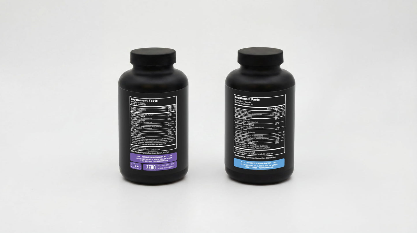 NutraChamps Liver Cleanse and Lung Cleanse Capsules, 2-Pack Bundle