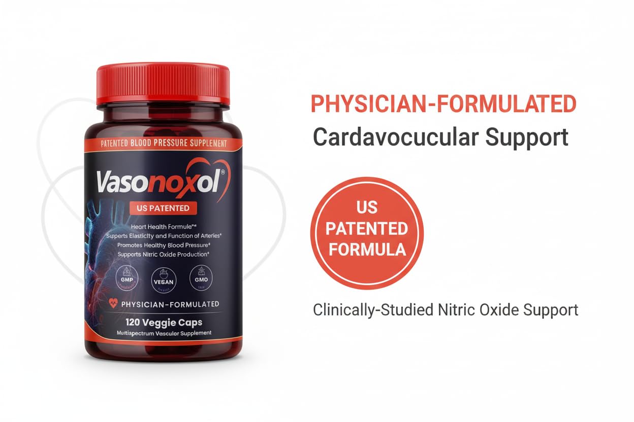 Panoxol Vasonoxol U.S. Patented Nitric Oxide Supplement for Blood Pressure Support Capsules, 120 Count