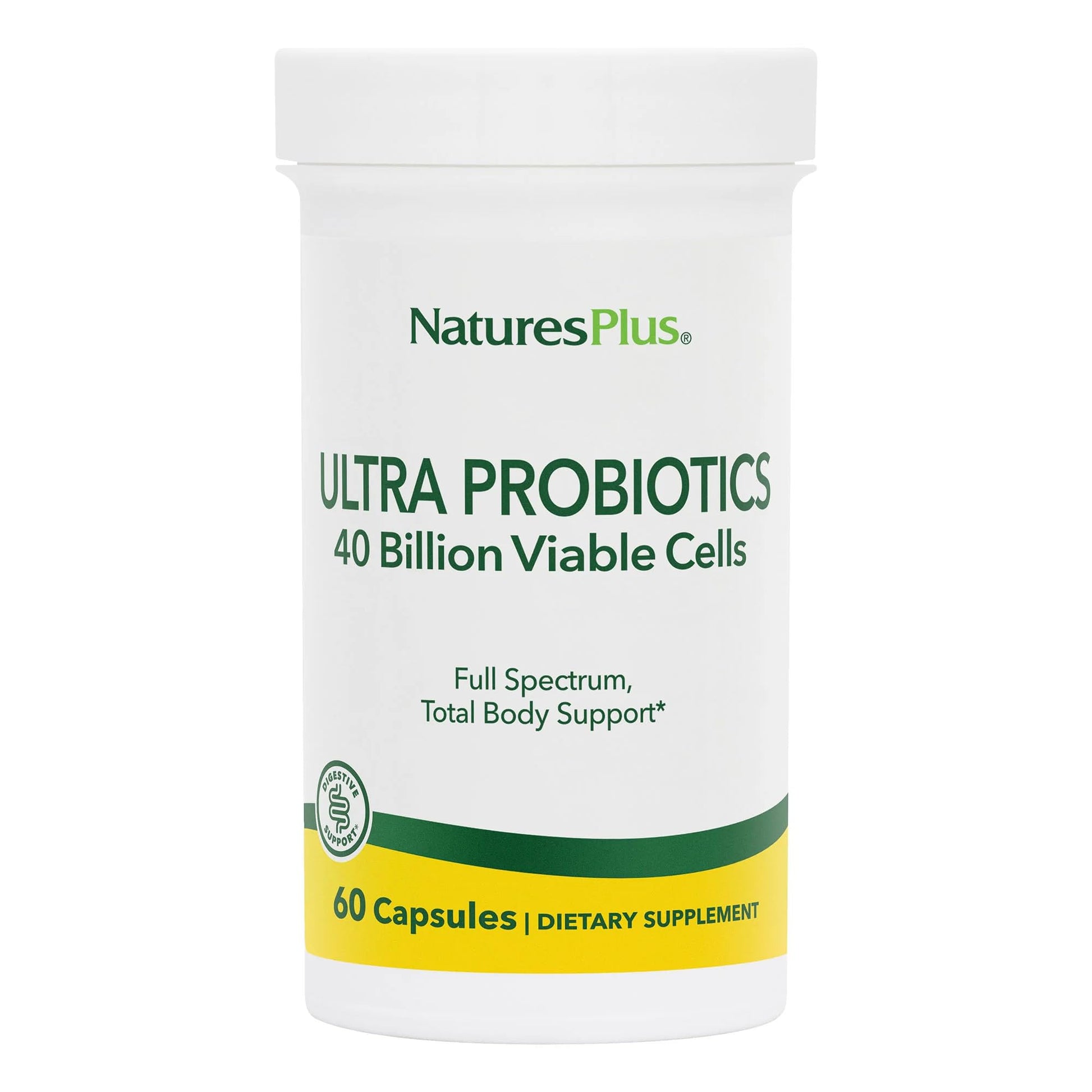 NaturesPlus Ultra Probiotics 60 Vegan Capsules Full Spectrum Total Body Support