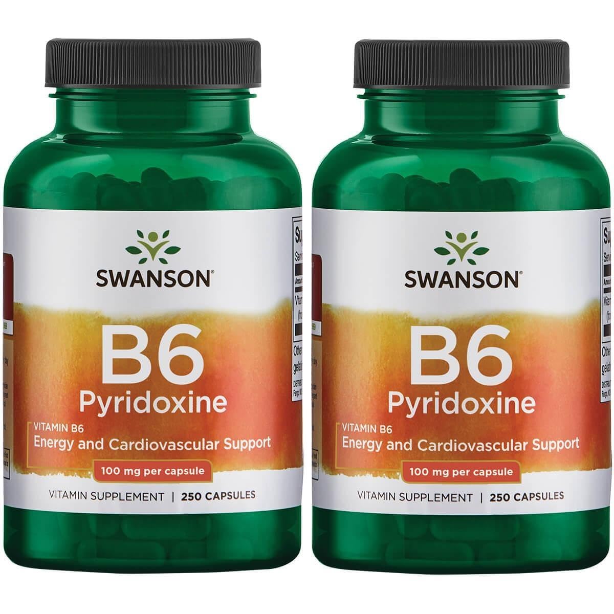 Swanson Vitamin B6 Pyridoxine Capsules, 500 Count