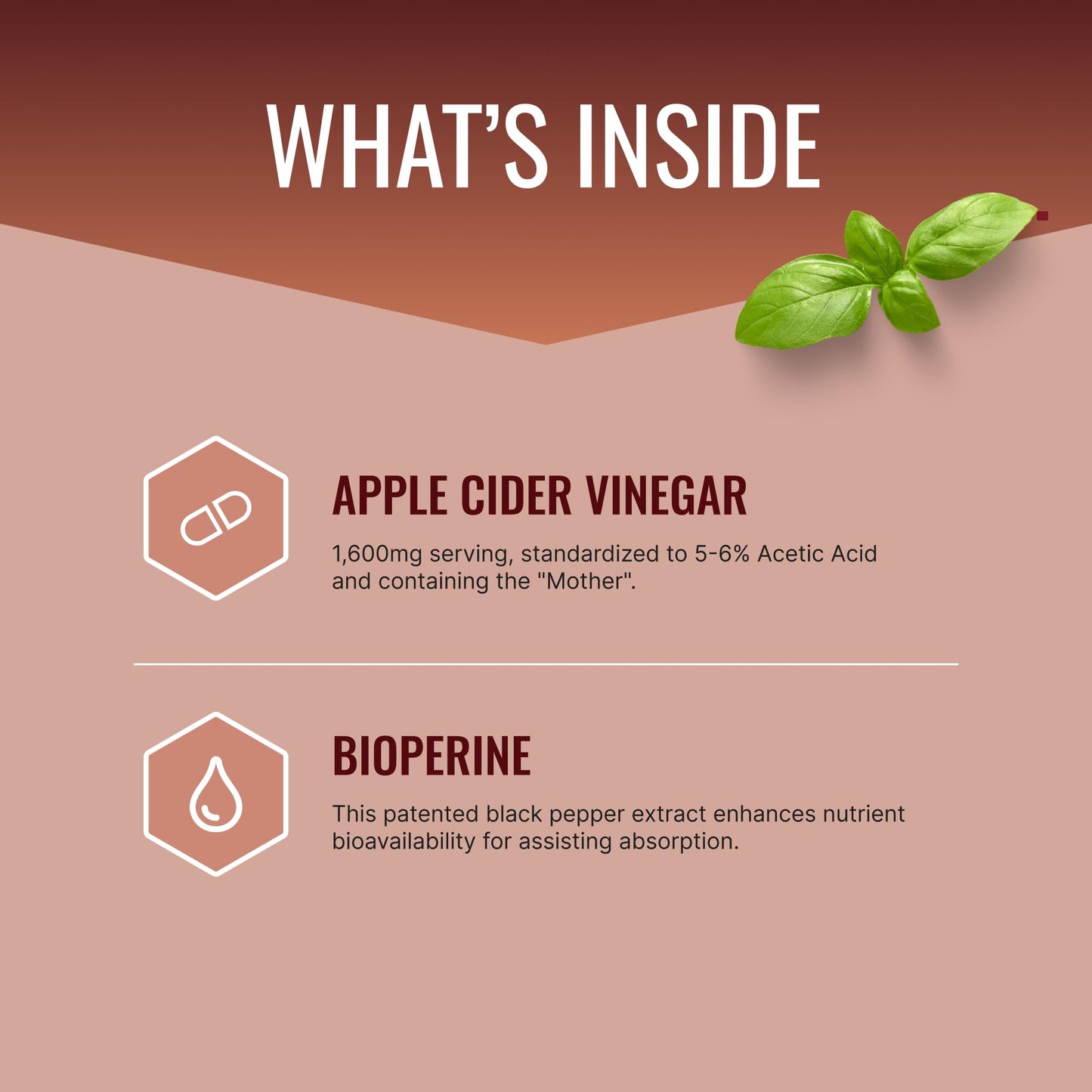 Approved Science Apple Cider Vinegar Capsules with 'The Mother' and BioPerine 1600mg ACV Supplement – Non-GMO, Vegan, 360 Capsules