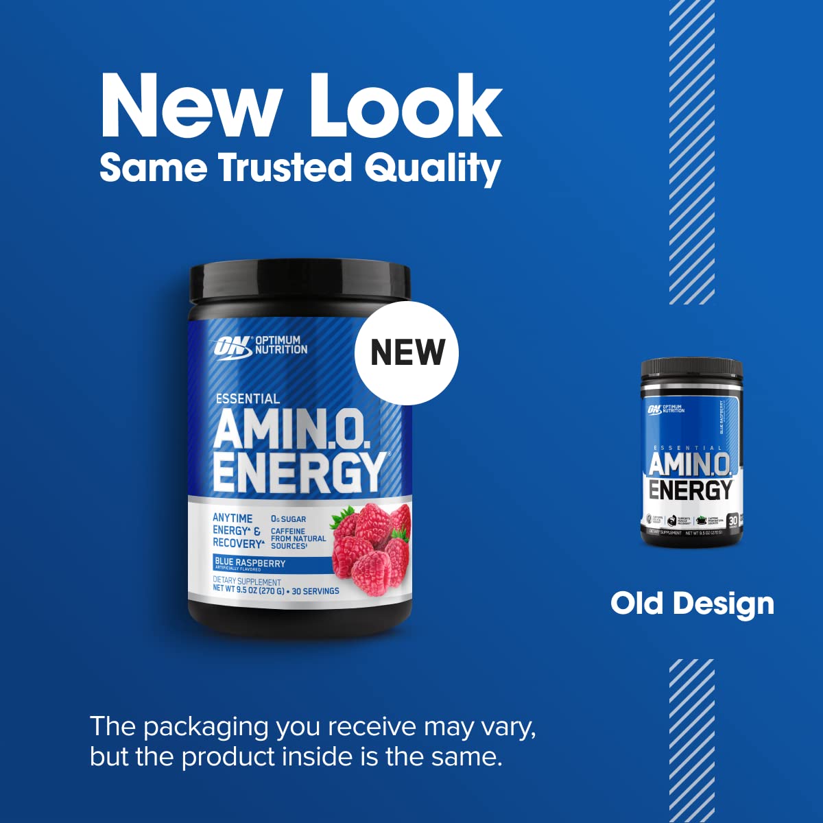 Optimum Nutrition Amino Energy Pre Workout Powder Blue Raspberry 9.5 oz