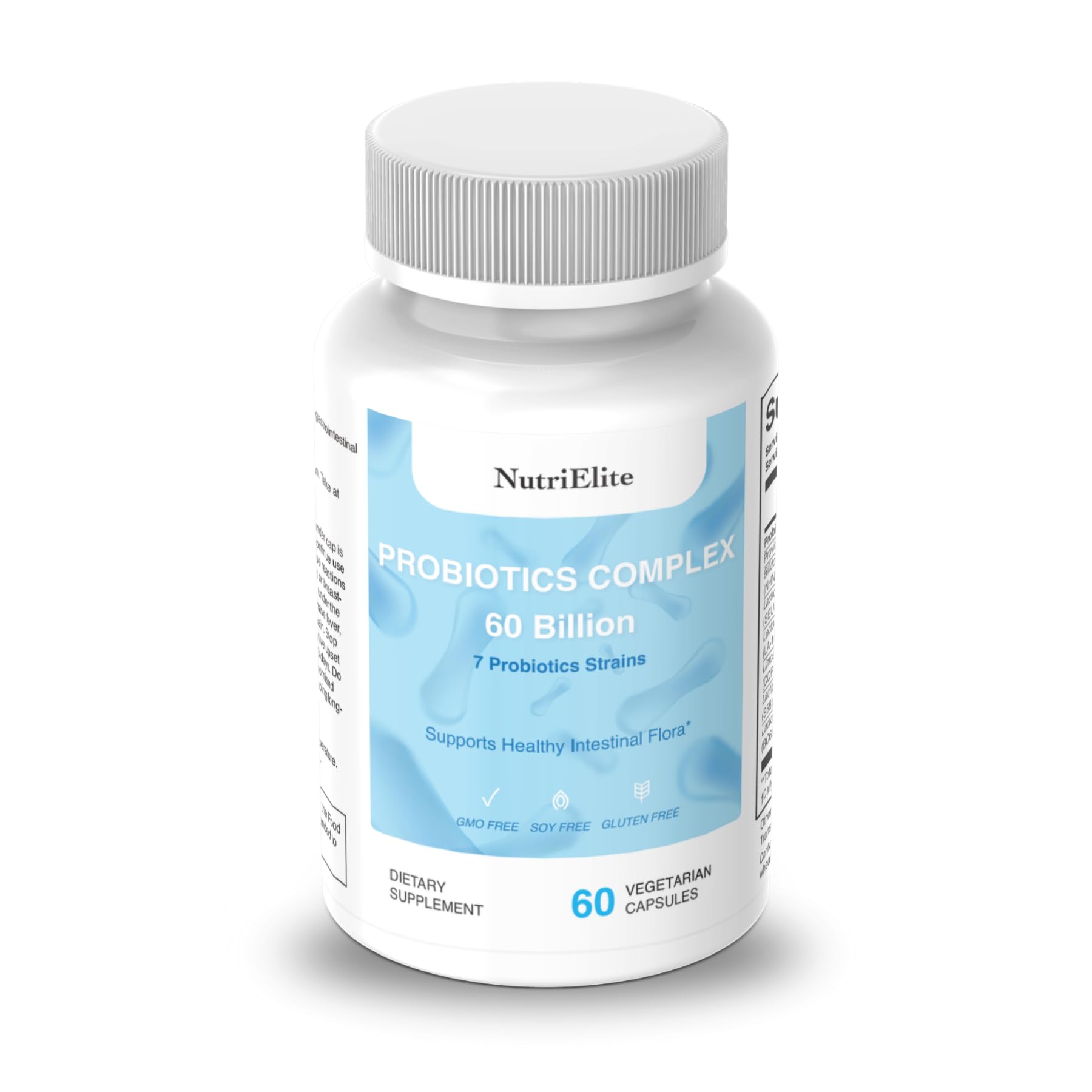 NUTRI ELITE 60 Billion CFU Probiotics Complex with 7 Strains, Capsules, 60 Count