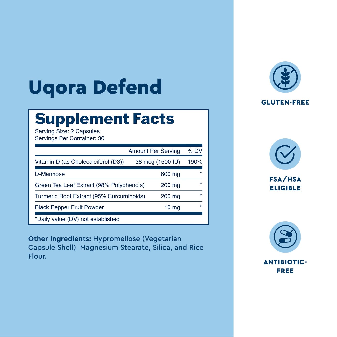 Uqora Defend Urinary Tract Support Capsule 120 Capsules