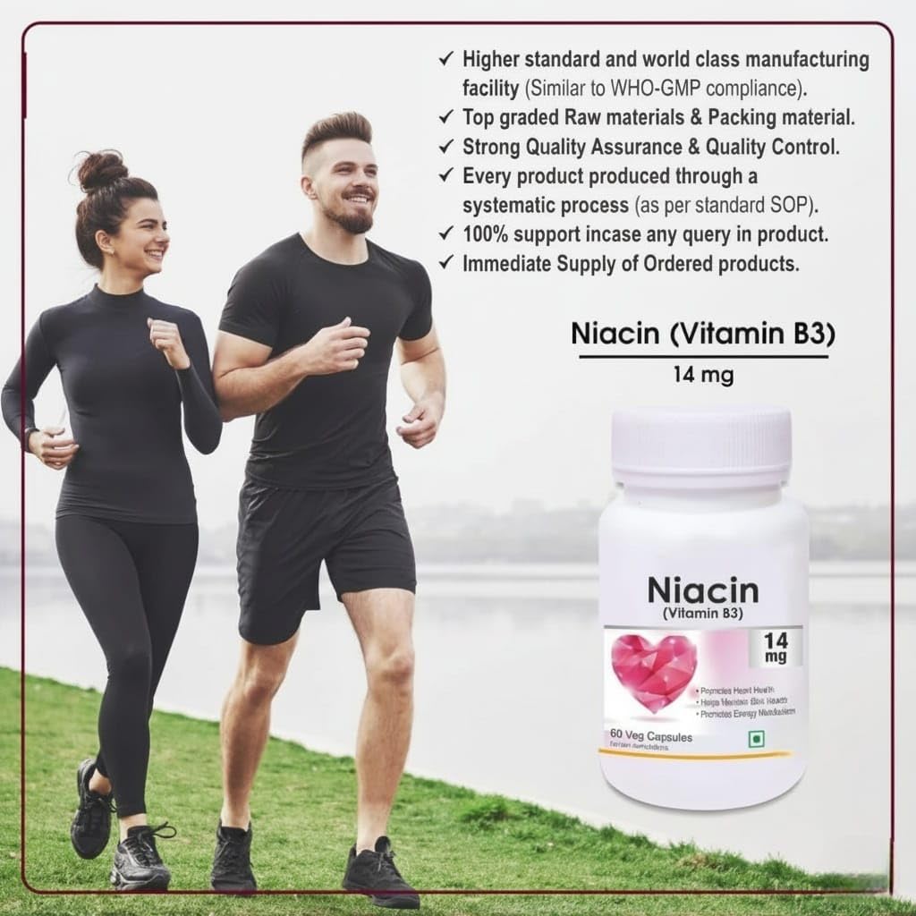 Generic Niacin 14mg Vitamin B3 with Inositol 50mg Supplement Capsule 60