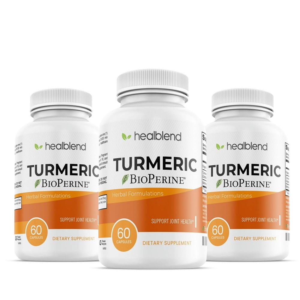 Healblend Organic Turmeric Curcumin with BioPerine Capsules 60