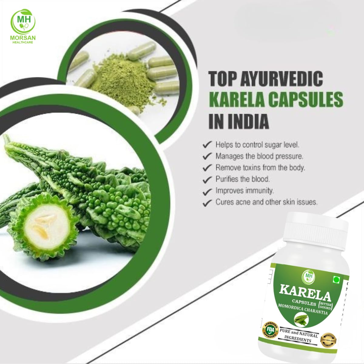 Generic Karela 500 mg Capsules 120 Count