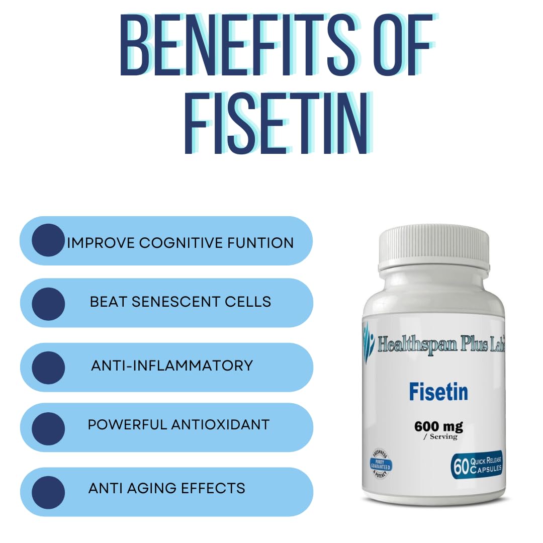 HealthSpan Plus Labs Fisetin 600mg Capsule, 60 Count