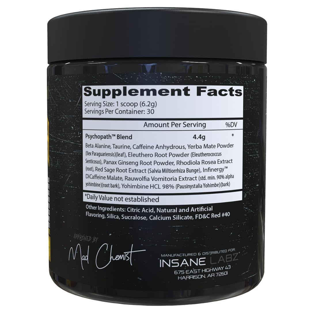 Insane Labz Psychopath Preworkout Powder 30 Servings