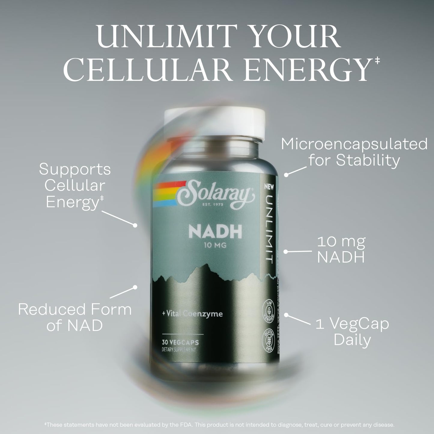 SOLARAY NADH 10 mg Capsule, 30 Count