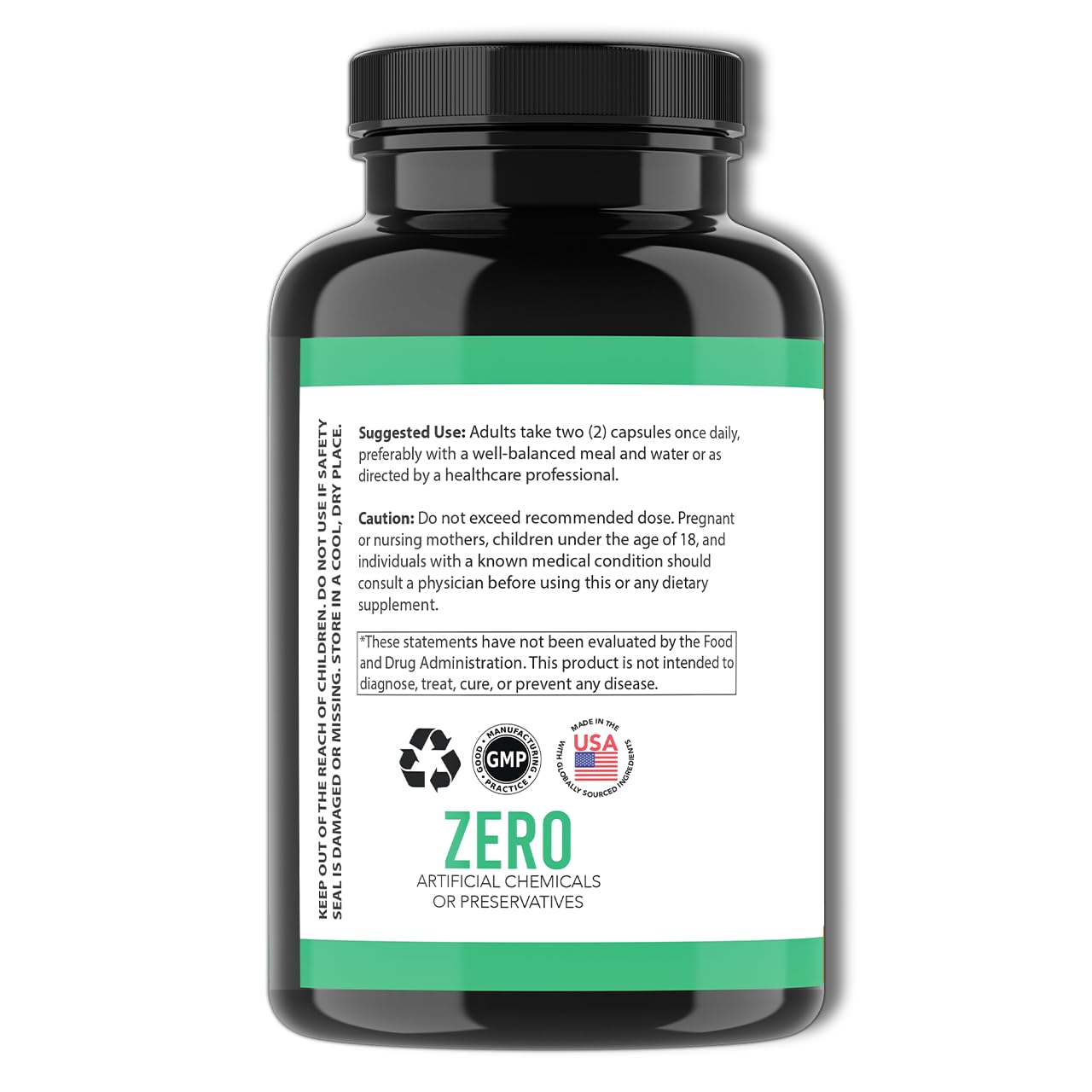 Angry Supplements Just Pure Ashwagandha Root Powder 500mg Capsules 60 Count