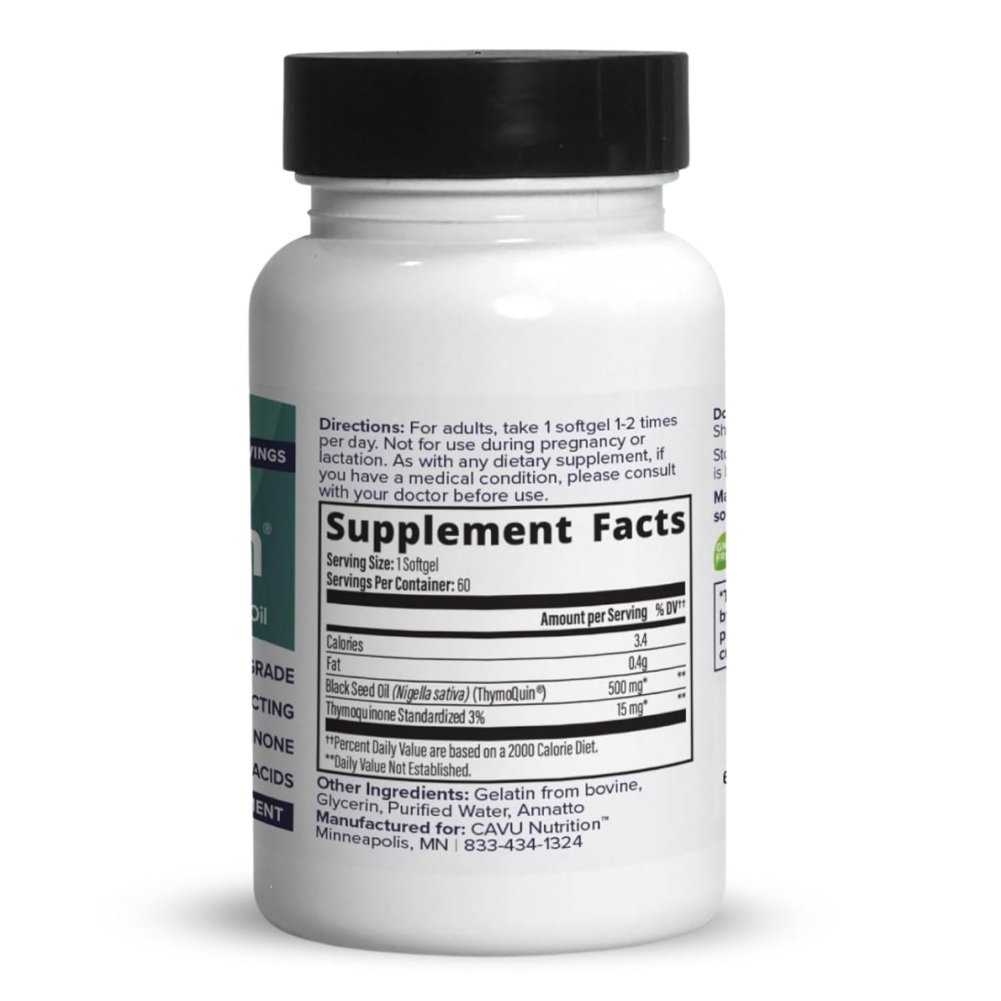 ThymoQuin Black Seed Oil Softgels 500mg, 60 Softgels