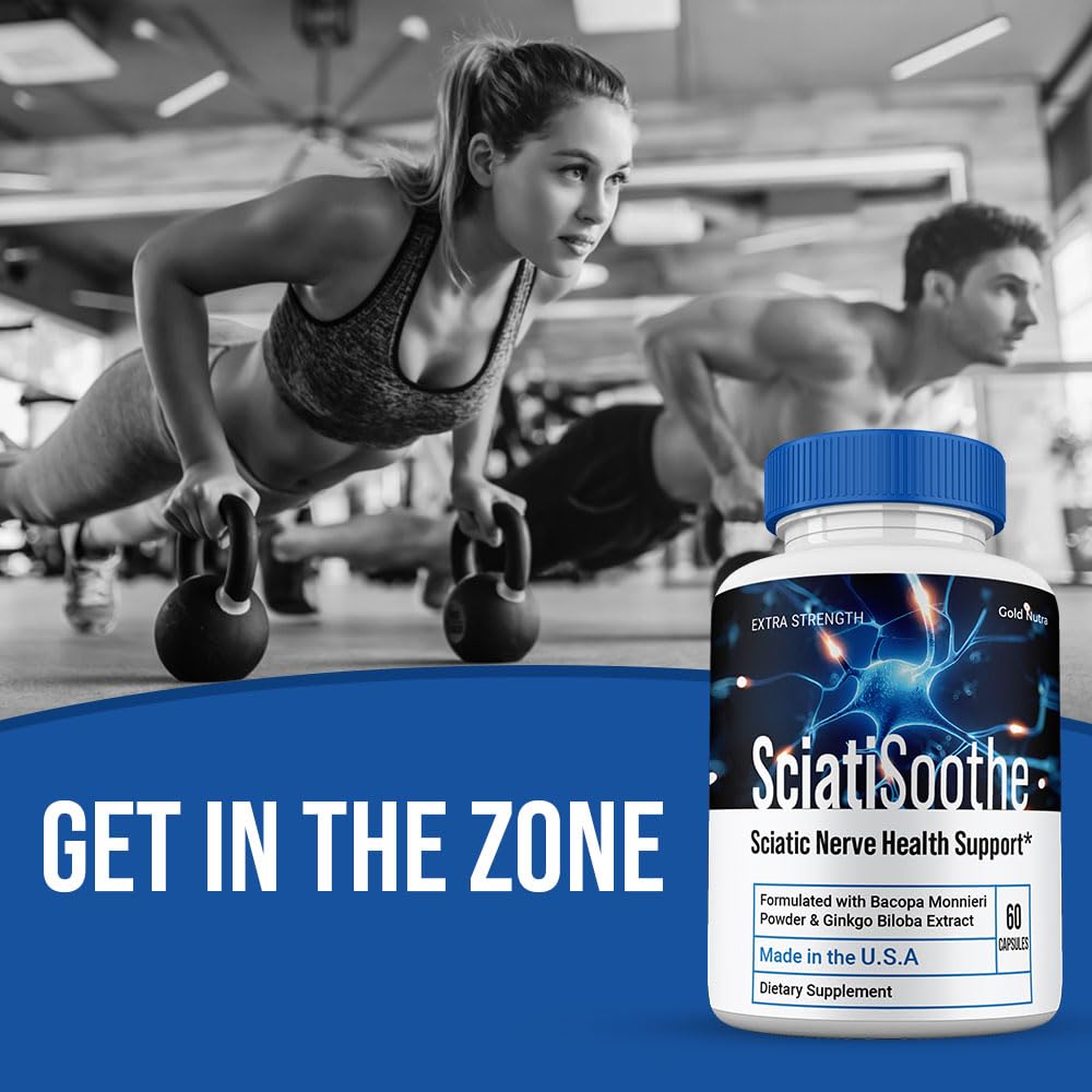 Gold Nutra SciatiSoothe All Natural Brain and Cognitive Supplement Capsules, 2-Count