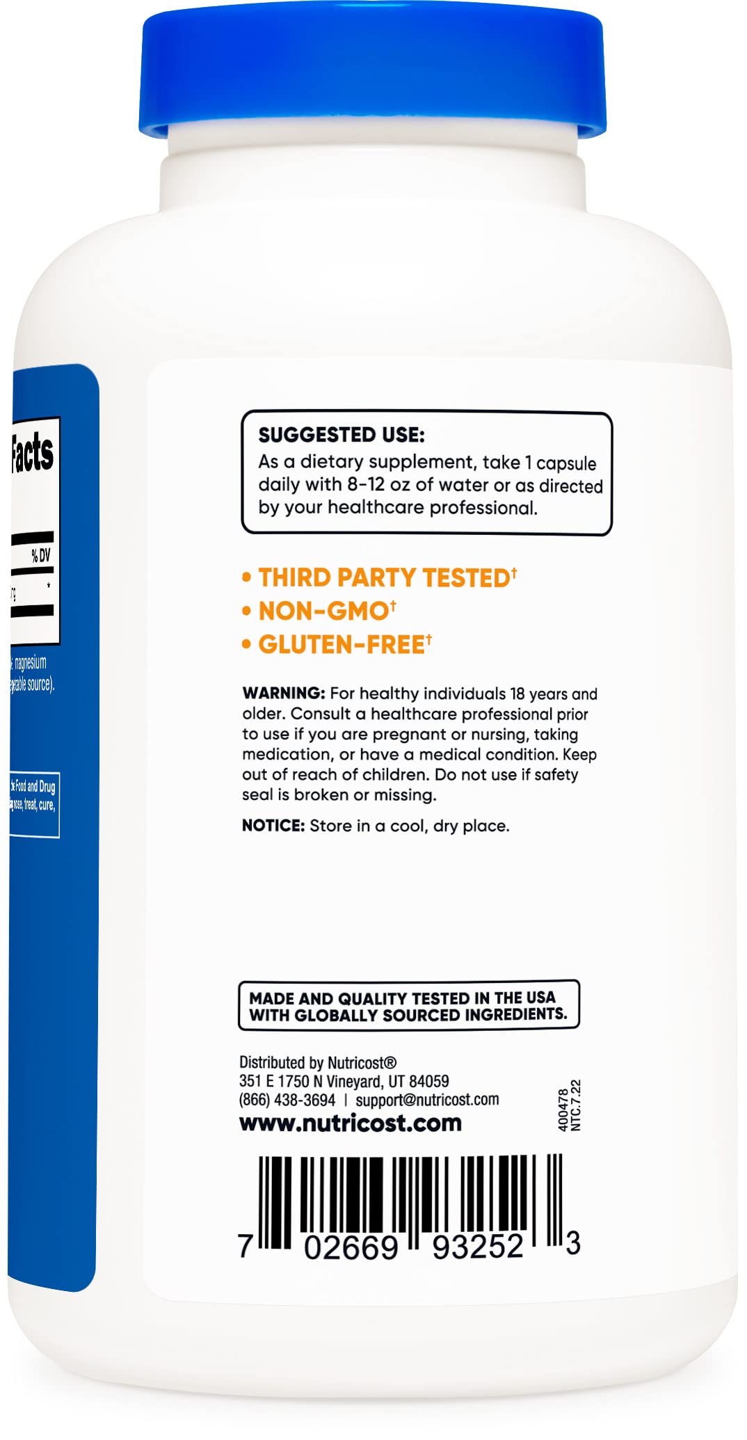 Nutricost L-Ornithine 500mg Capsules, 3 Bottles