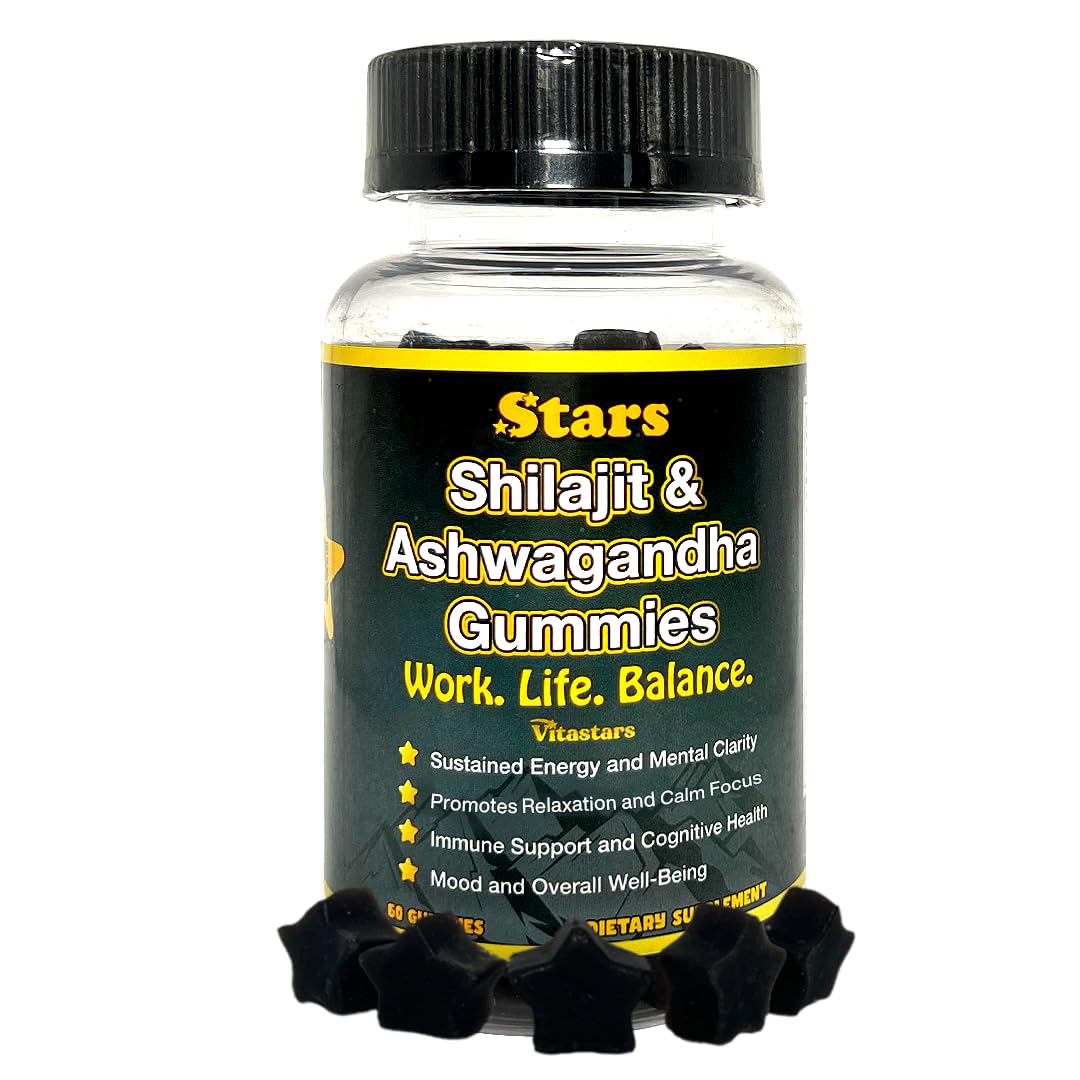 Vitastars Shilajit Ashwagandha Gummies, 60 Gummies