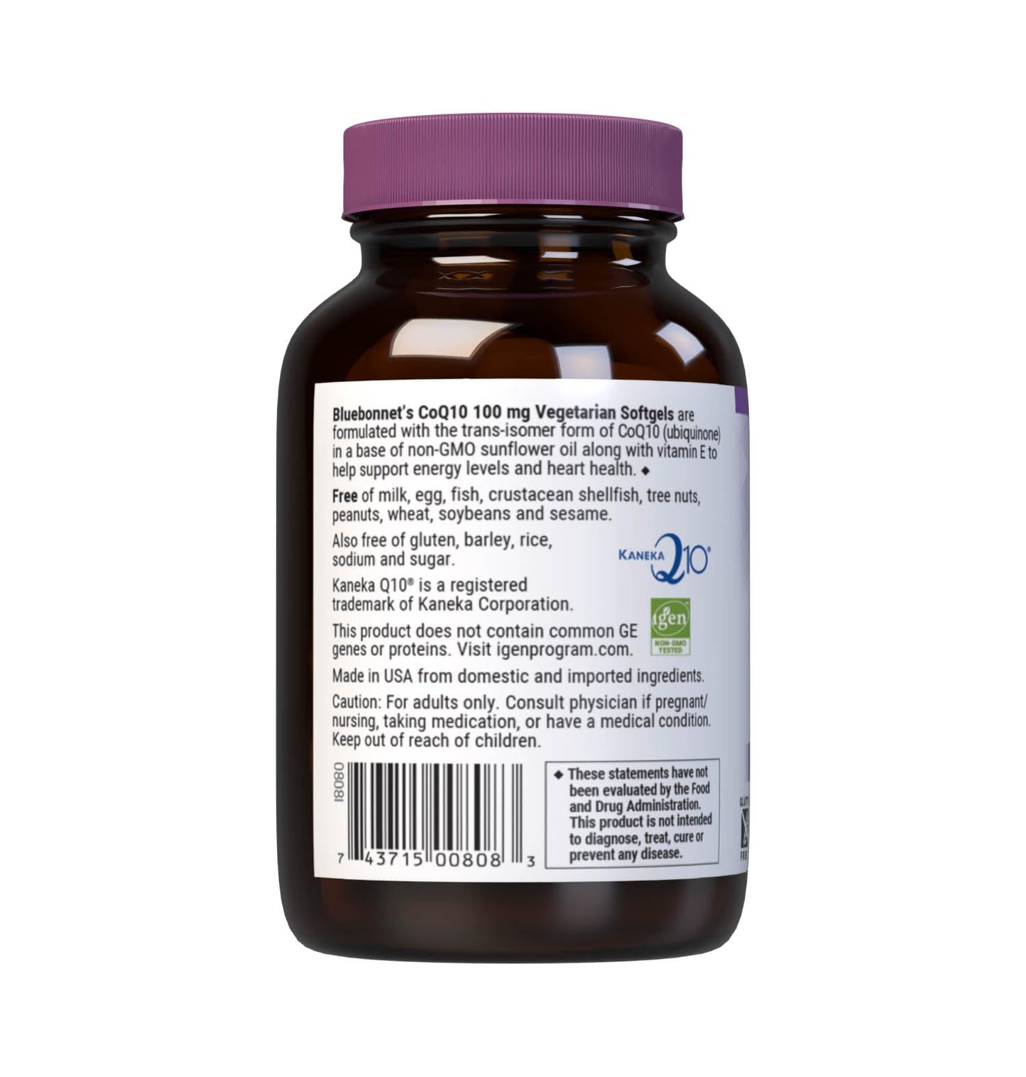 BlueBonnet CoQ-10 100 mg Vegetarian Softgels 60 Count