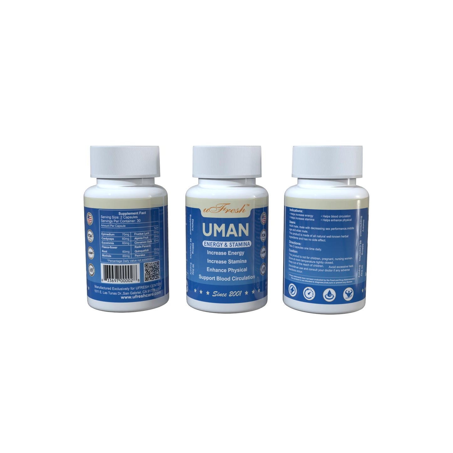 uFresh Uman Energy & Stamina Dietary Supplement 1 Capsule