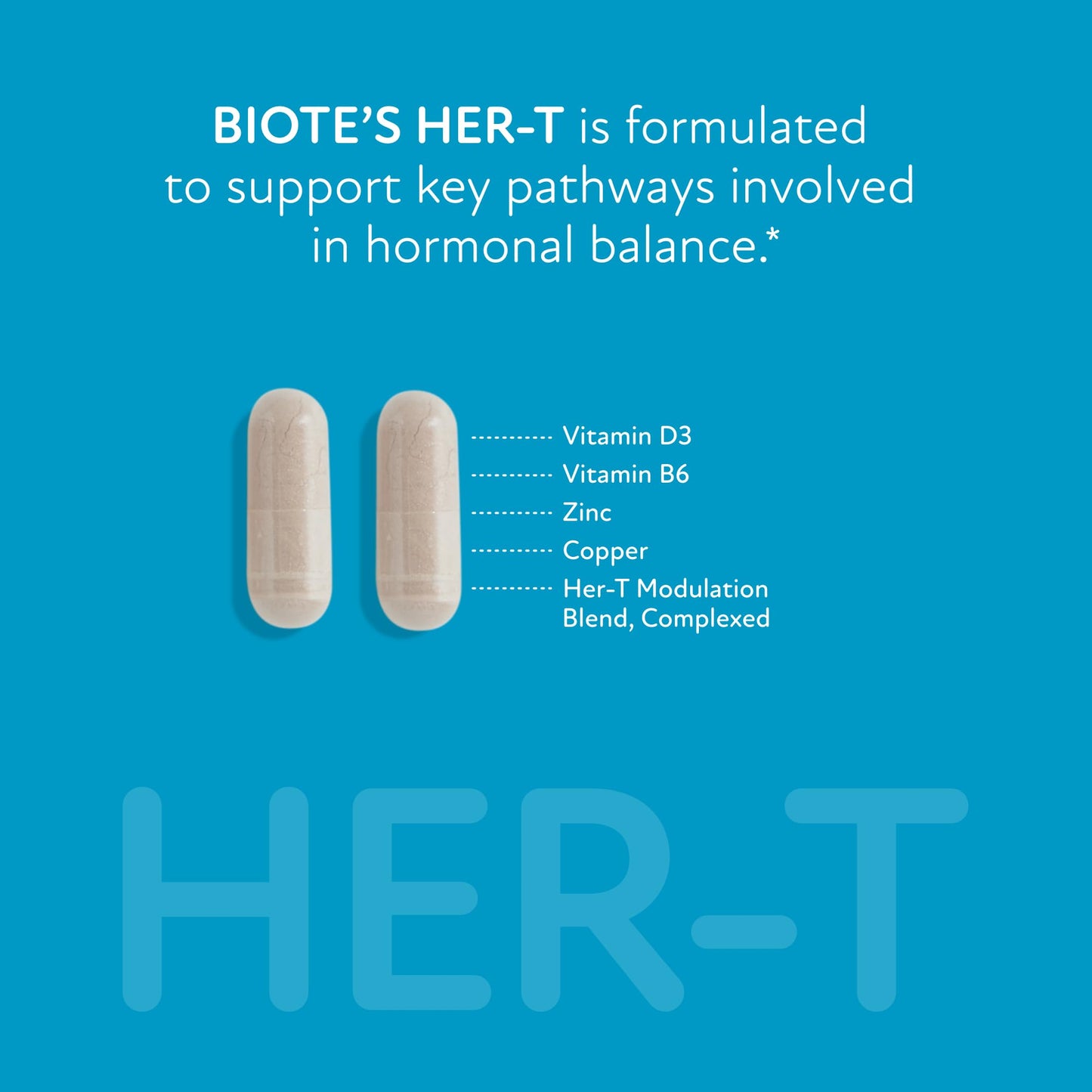 Biote HER-T Healthy Testosterone Balance Support for Women Capsules, 30