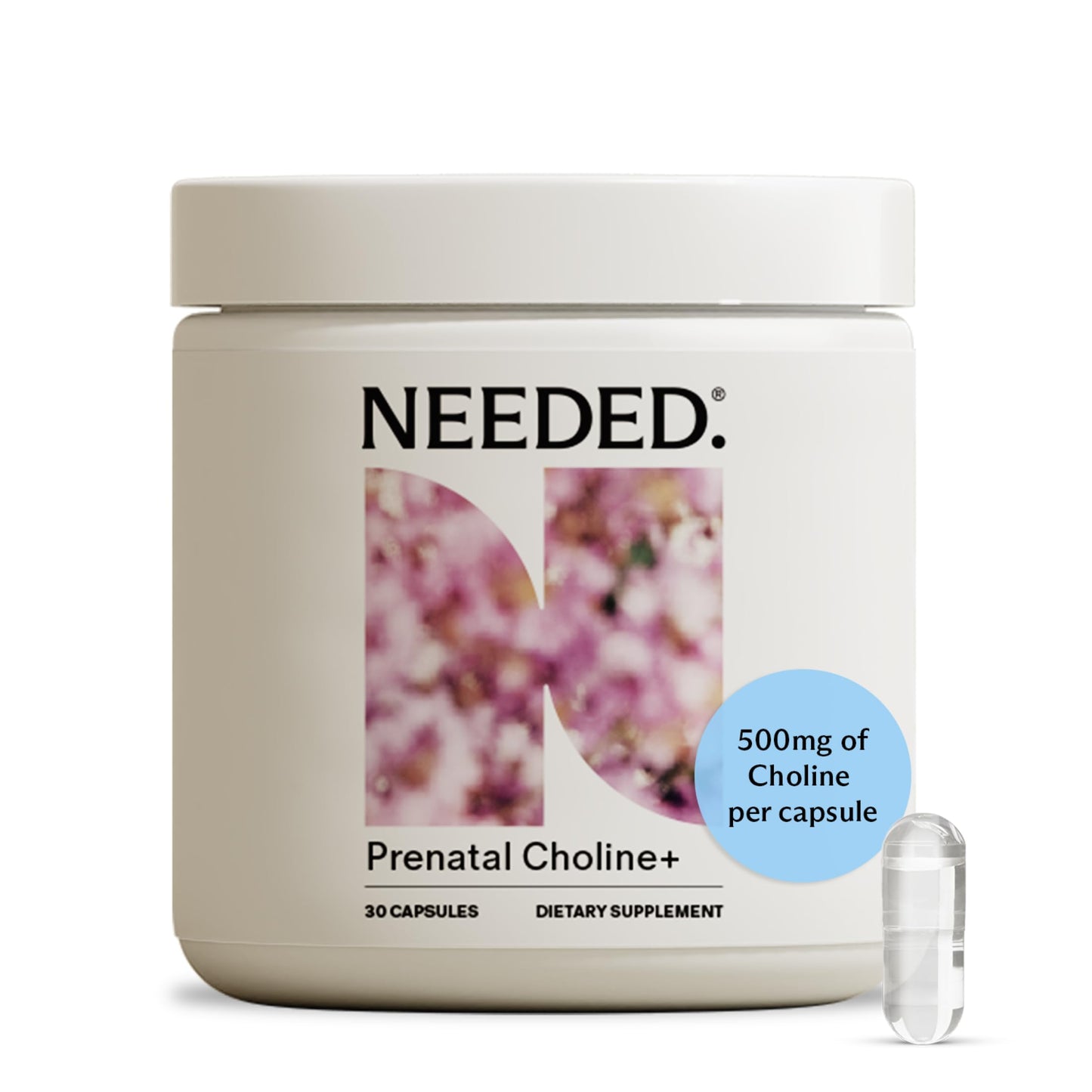 Needed. Prenatal Choline+ Liquid Capsules for Cognitive Development, 30 Capsules